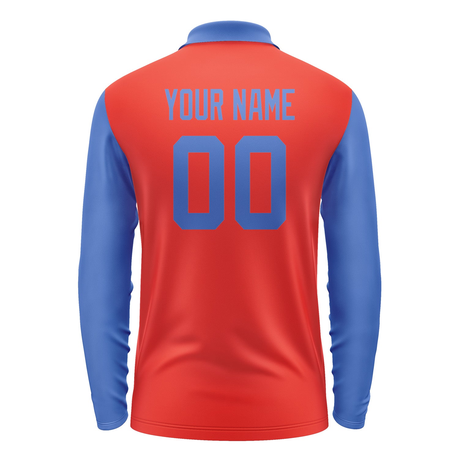 Custom Orange Red Sky Blue Long Sleeve Polo Shirt Pl120909B109