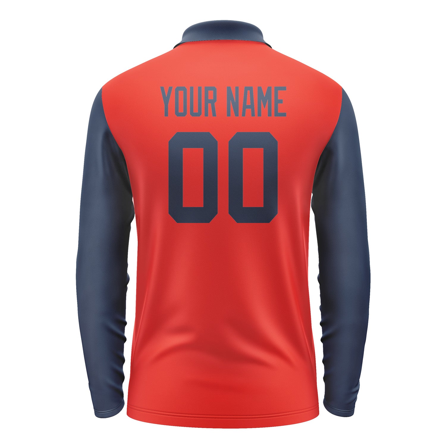 Custom Orange Red Blue Long Sleeve Polo Shirt Pl121010B110