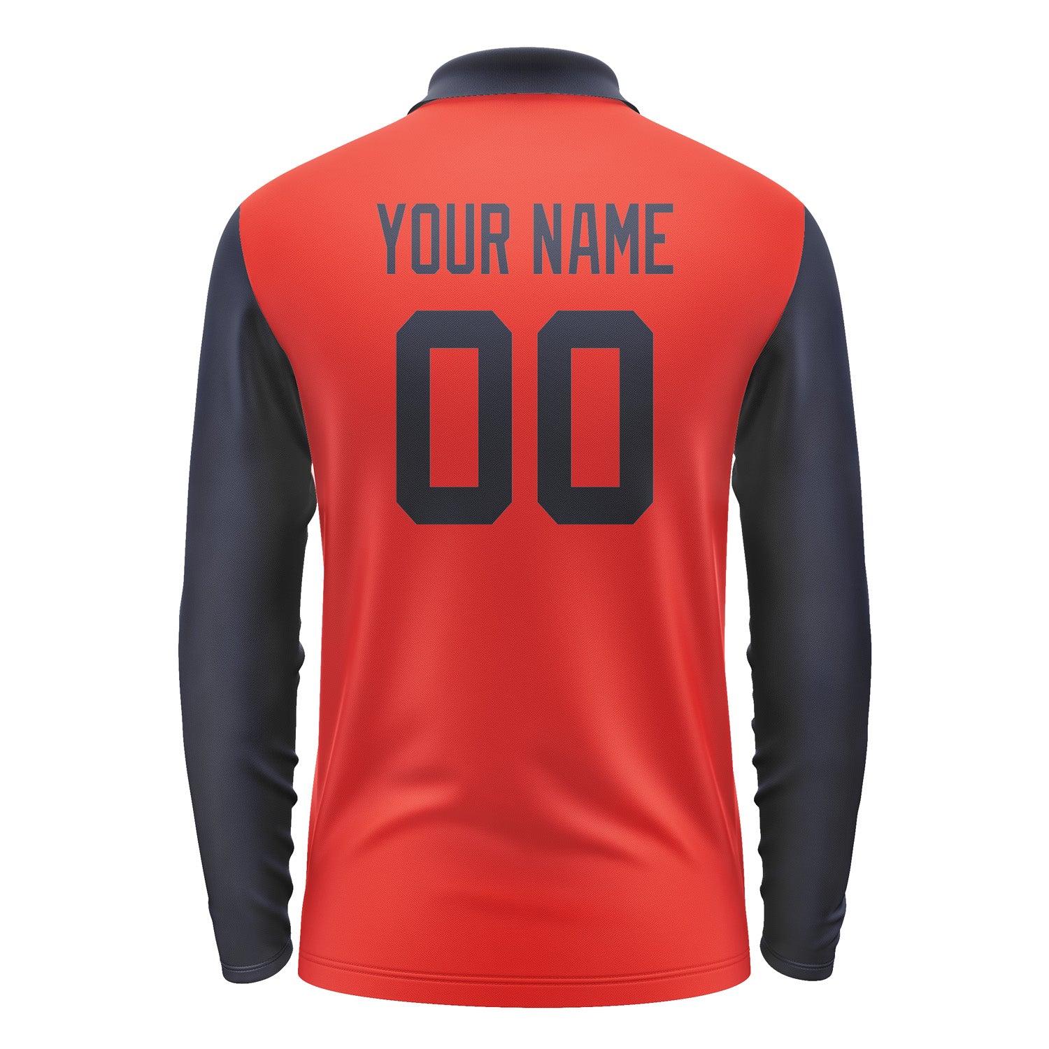 Custom Orange Red Navy Long Sleeve Polo Shirt Pl121111B111