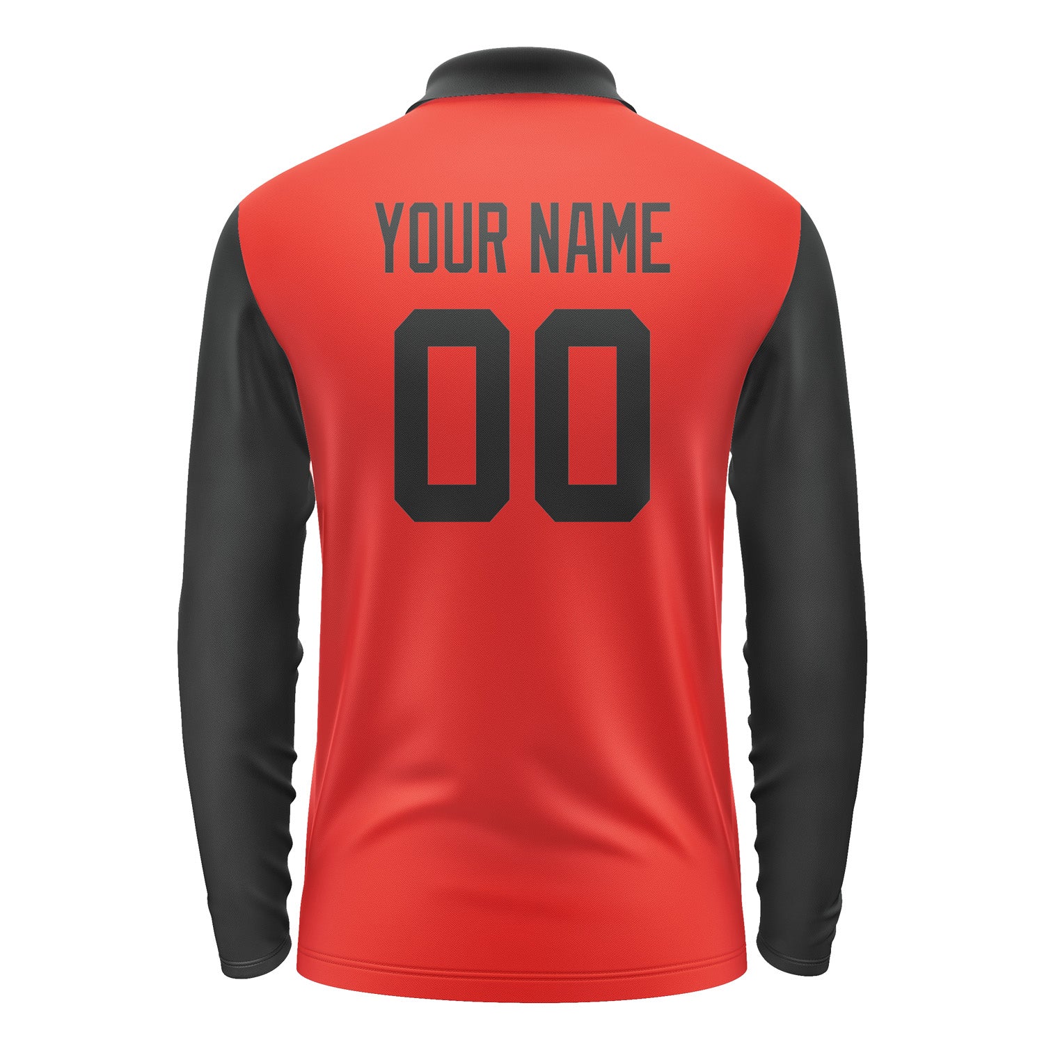 Custom Orange Red Black Long Sleeve Polo Shirt Pl121717B117