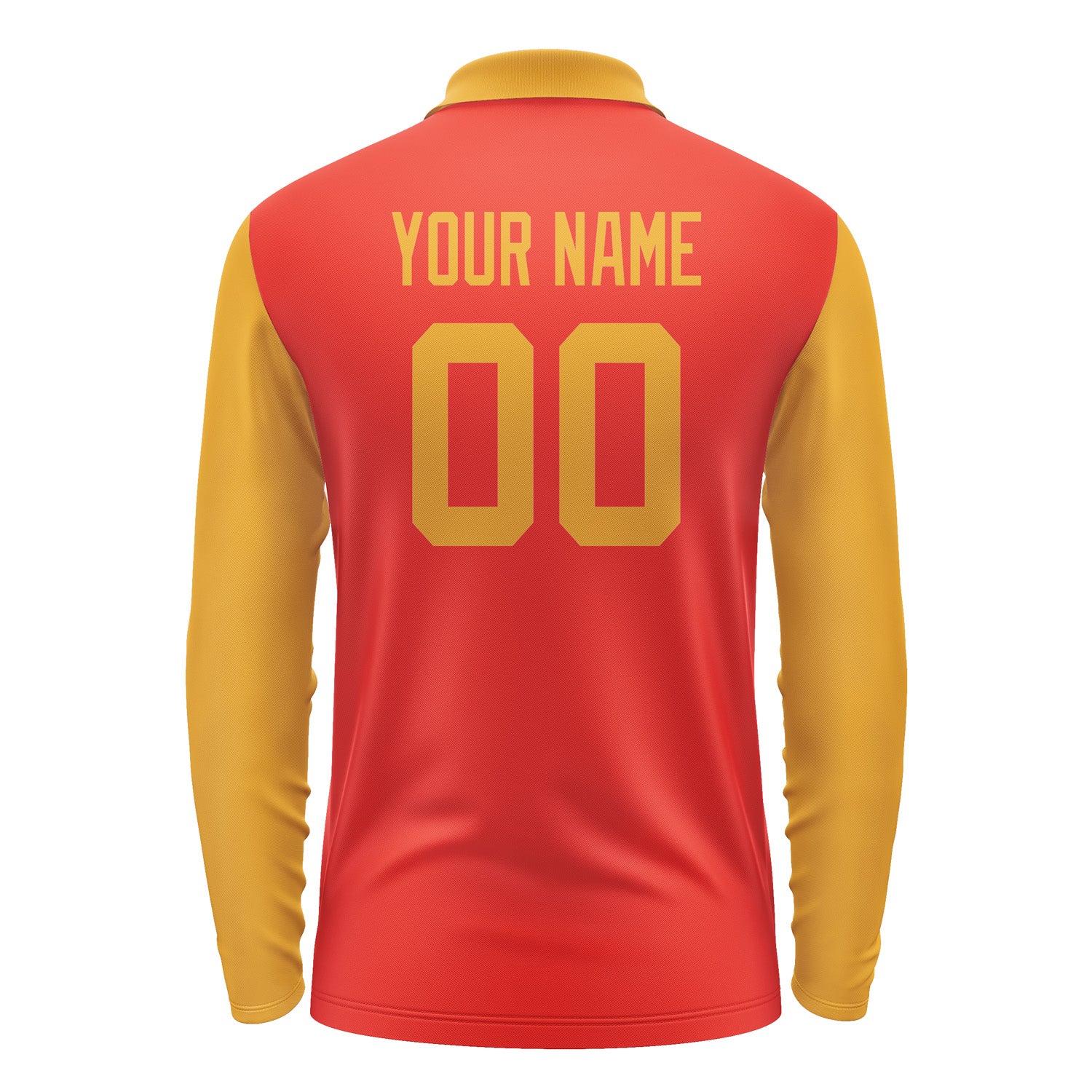 Custom Orange Red Yellow Long Sleeve Polo Shirt Pl121919B119