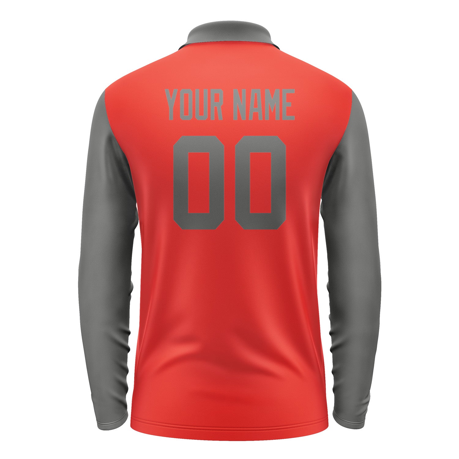 Custom Orange Red Dark Grey Long Sleeve Polo Shirt Pl122020B120