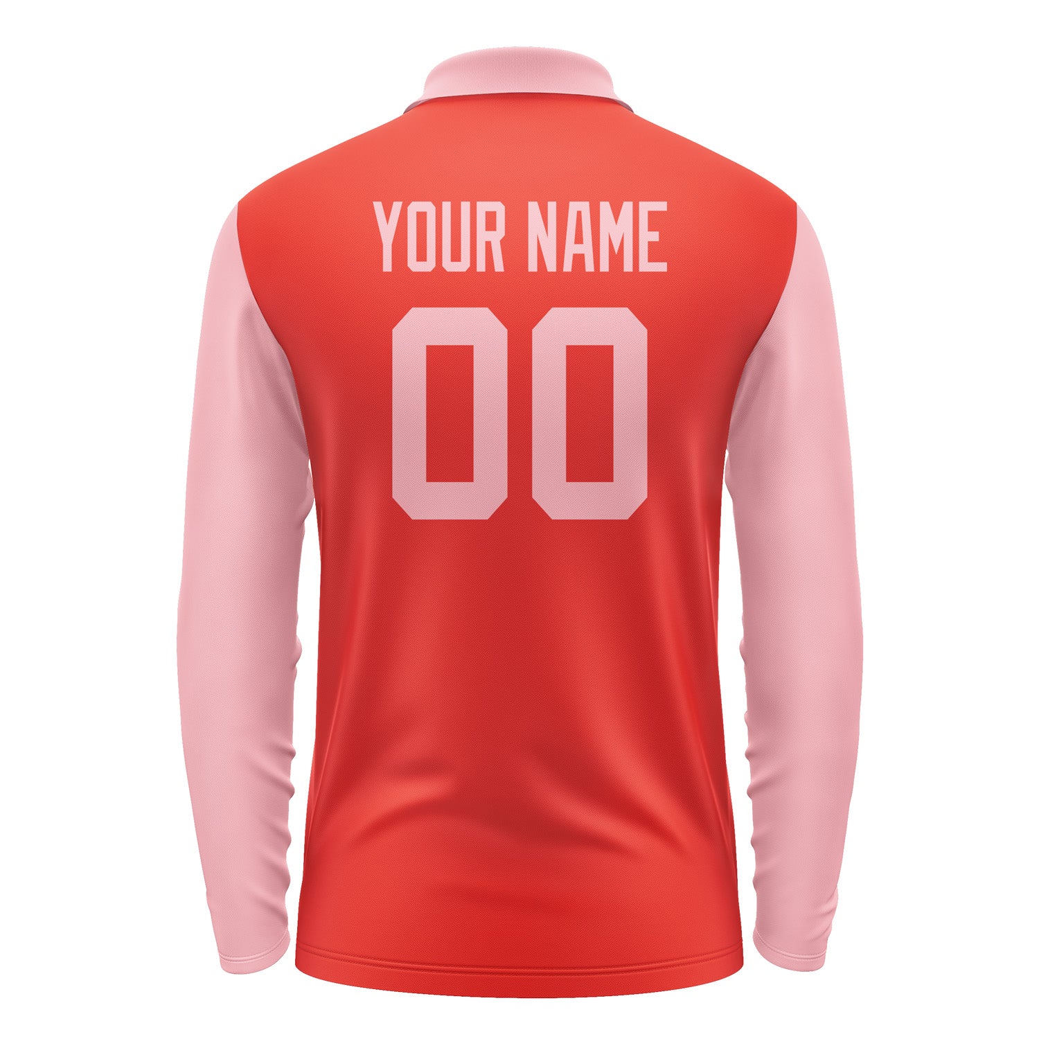 Custom Orange Red Light Pink Long Sleeve Polo Shirt Pl122121B121