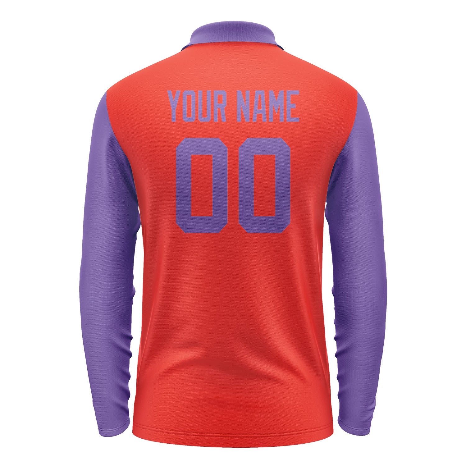 Custom Orange Red Light Purple Long Sleeve Polo Shirt Pl122323B123