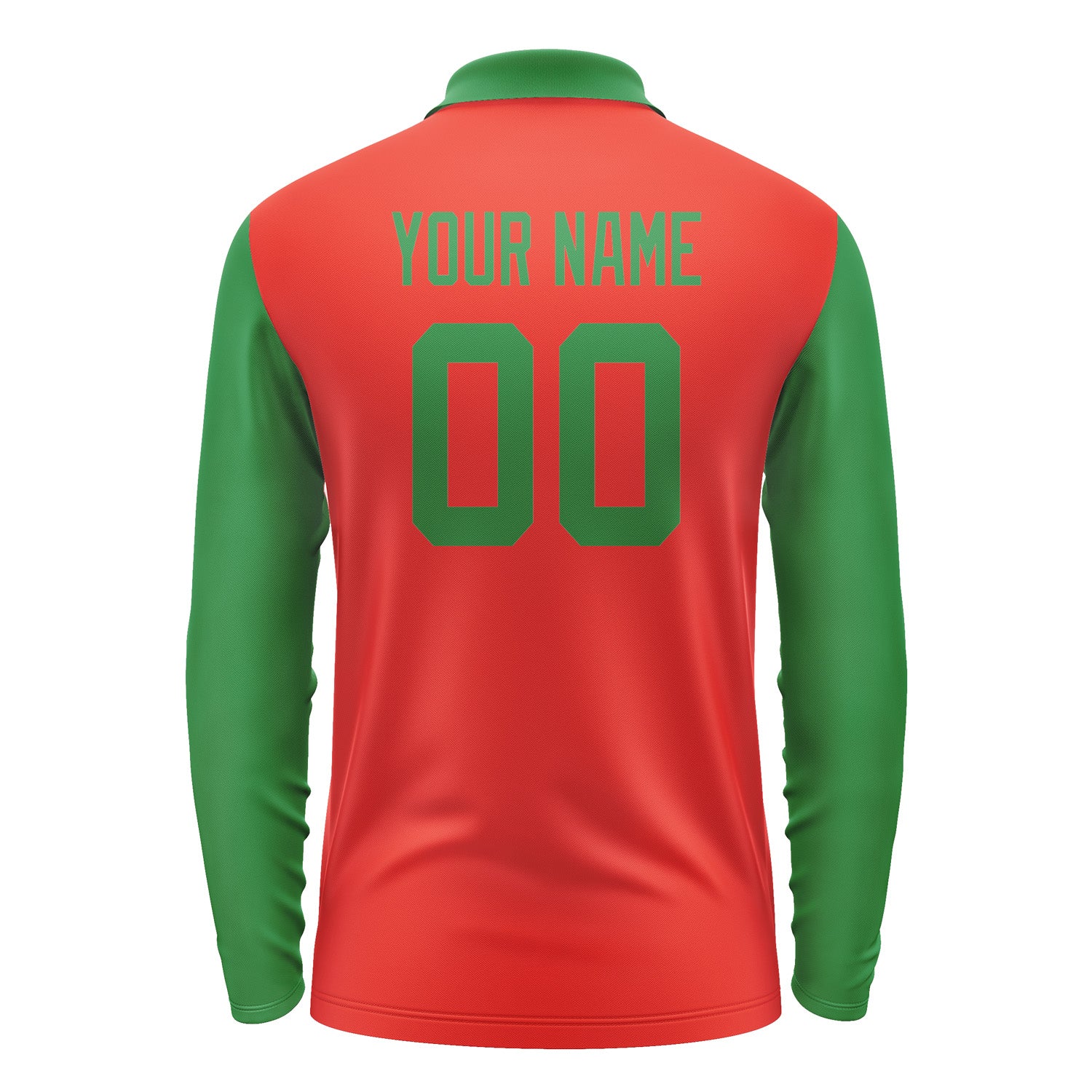 Custom Orange Red Emerald Green Long Sleeve Polo Shirt Pl122424B124
