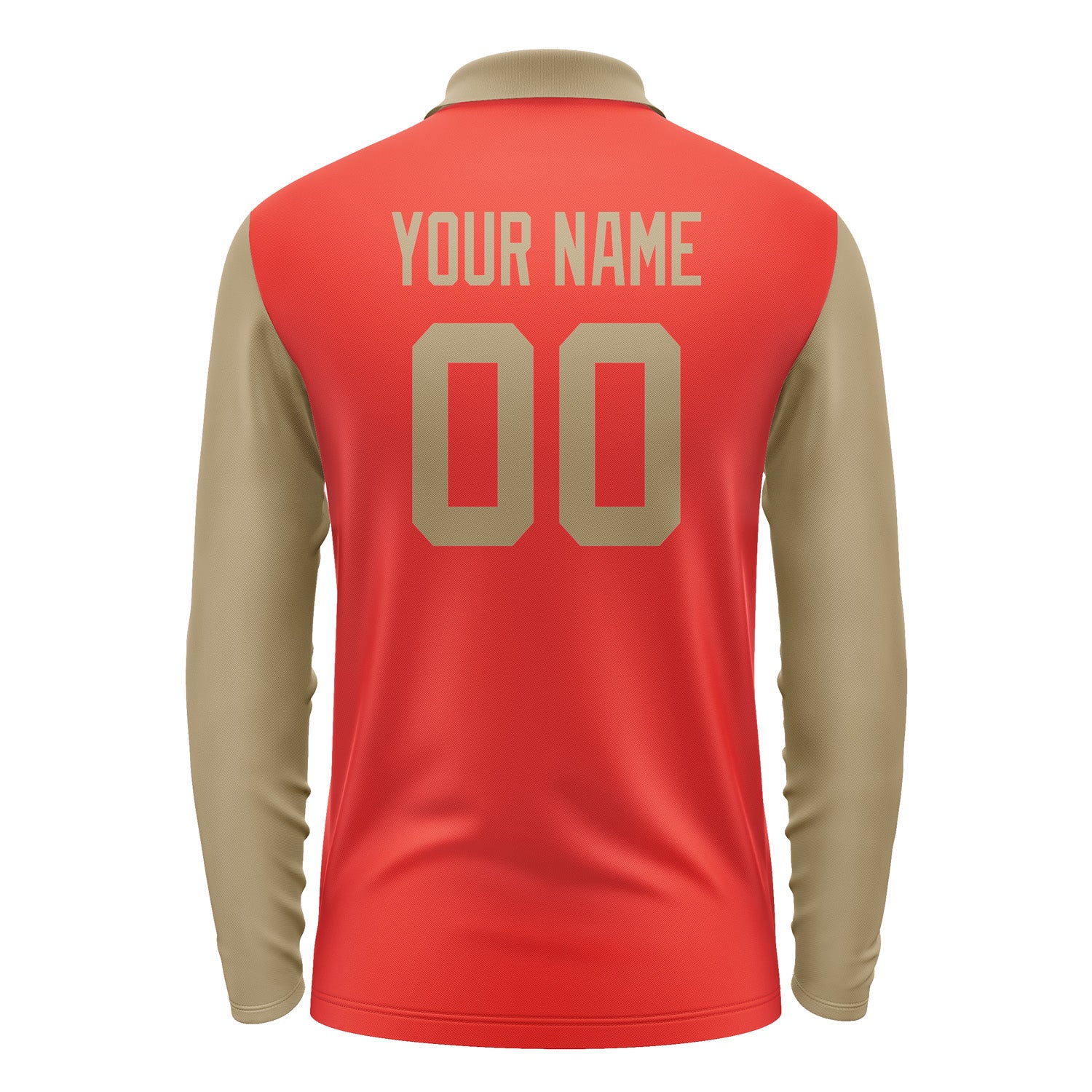 Custom Orange Red Light Khaki Long Sleeve Polo Shirt Pl122525B125