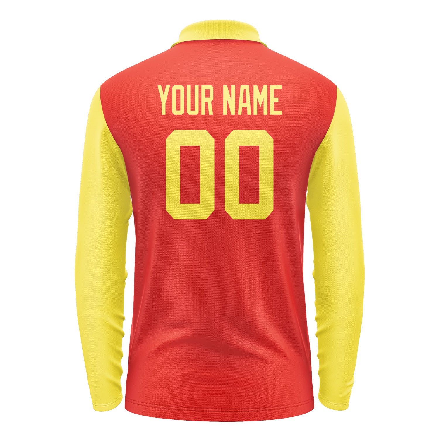 Custom Orange Red Light Yellow Long Sleeve Polo Shirt Pl122626B126