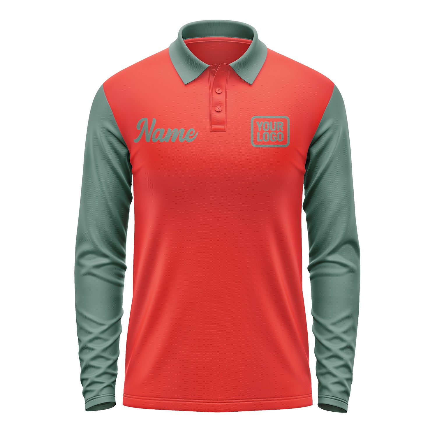 Custom Orange Red Blue Green Long Sleeve Polo Shirt Pl122727B127