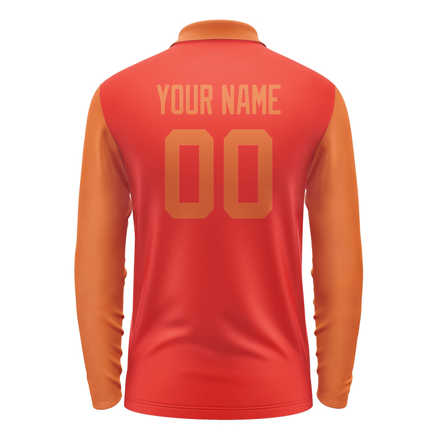 Custom Orange Red Orange Long Sleeve Polo Shirt Pl122828B128