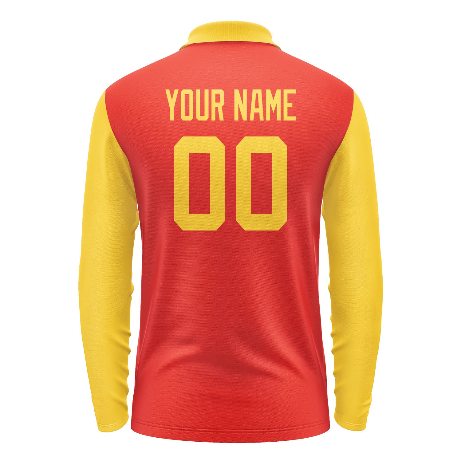 Custom Orange Red Gold Long Sleeve Polo Shirt Pl123030B130