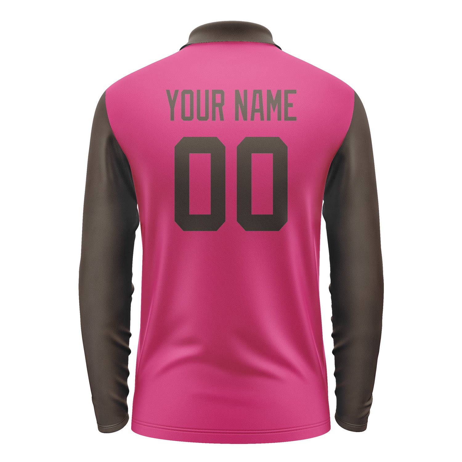 Custom Pink Brown Long Sleeve Polo Shirt Pl130101B101
