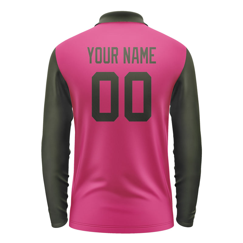 Custom Pink Olive Long Sleeve Polo Shirt Pl130202B102
