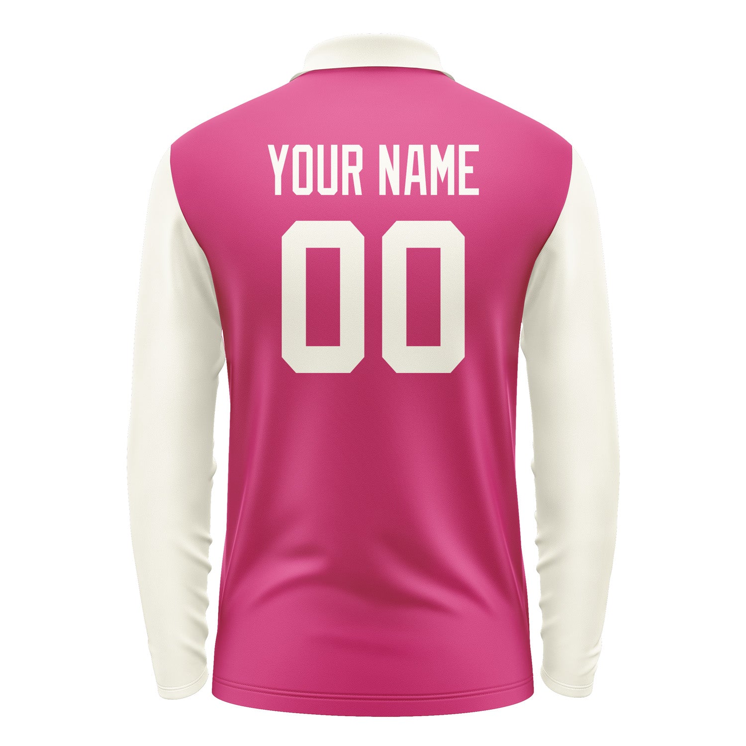 Custom Pink Cream Long Sleeve Polo Shirt Pl130303B103