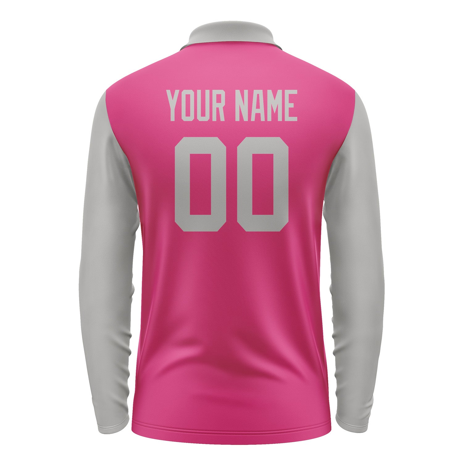 Custom Pink Gray Long Sleeve Polo Shirt Pl130404B104