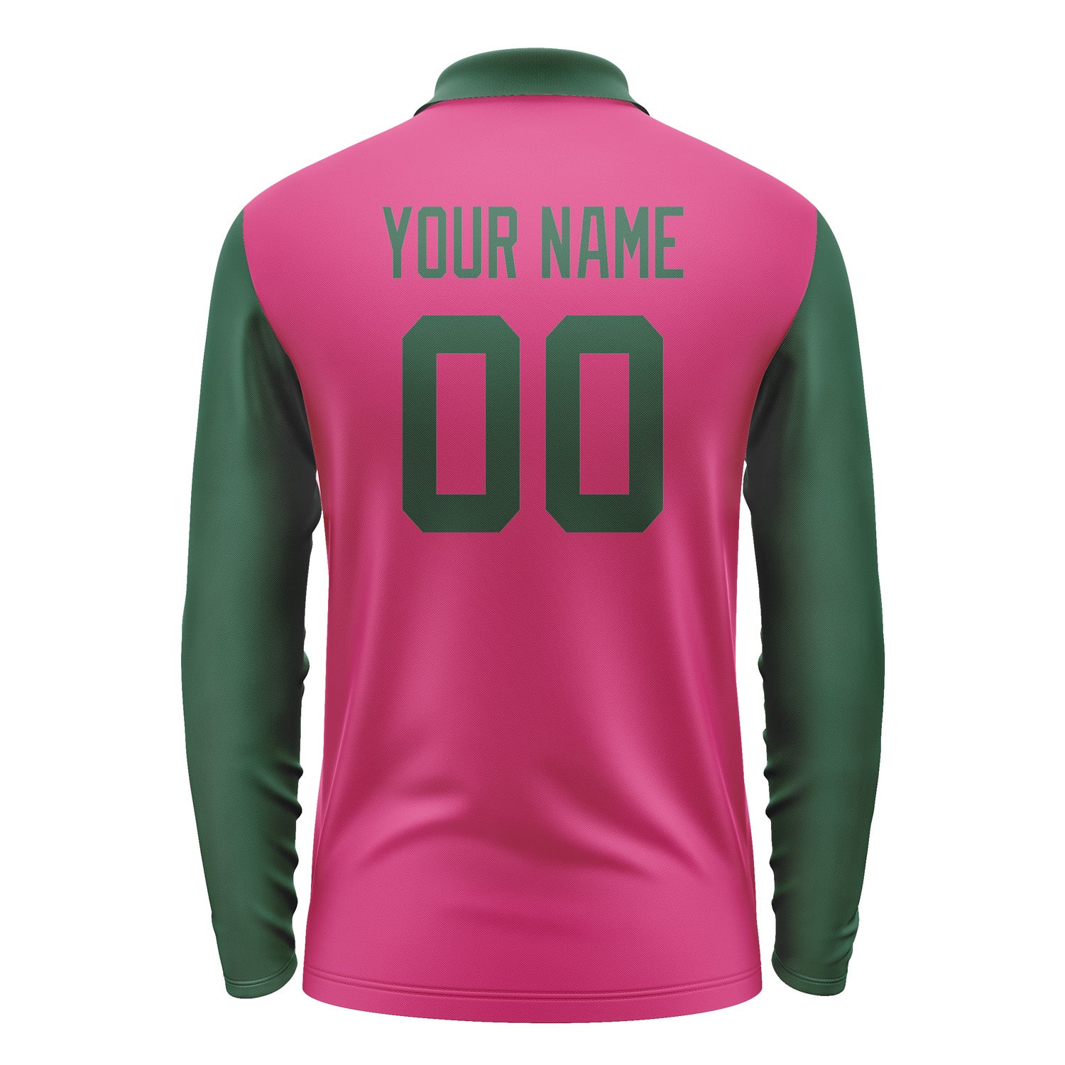 Custom Pink Green Long Sleeve Polo Shirt Pl130505B105