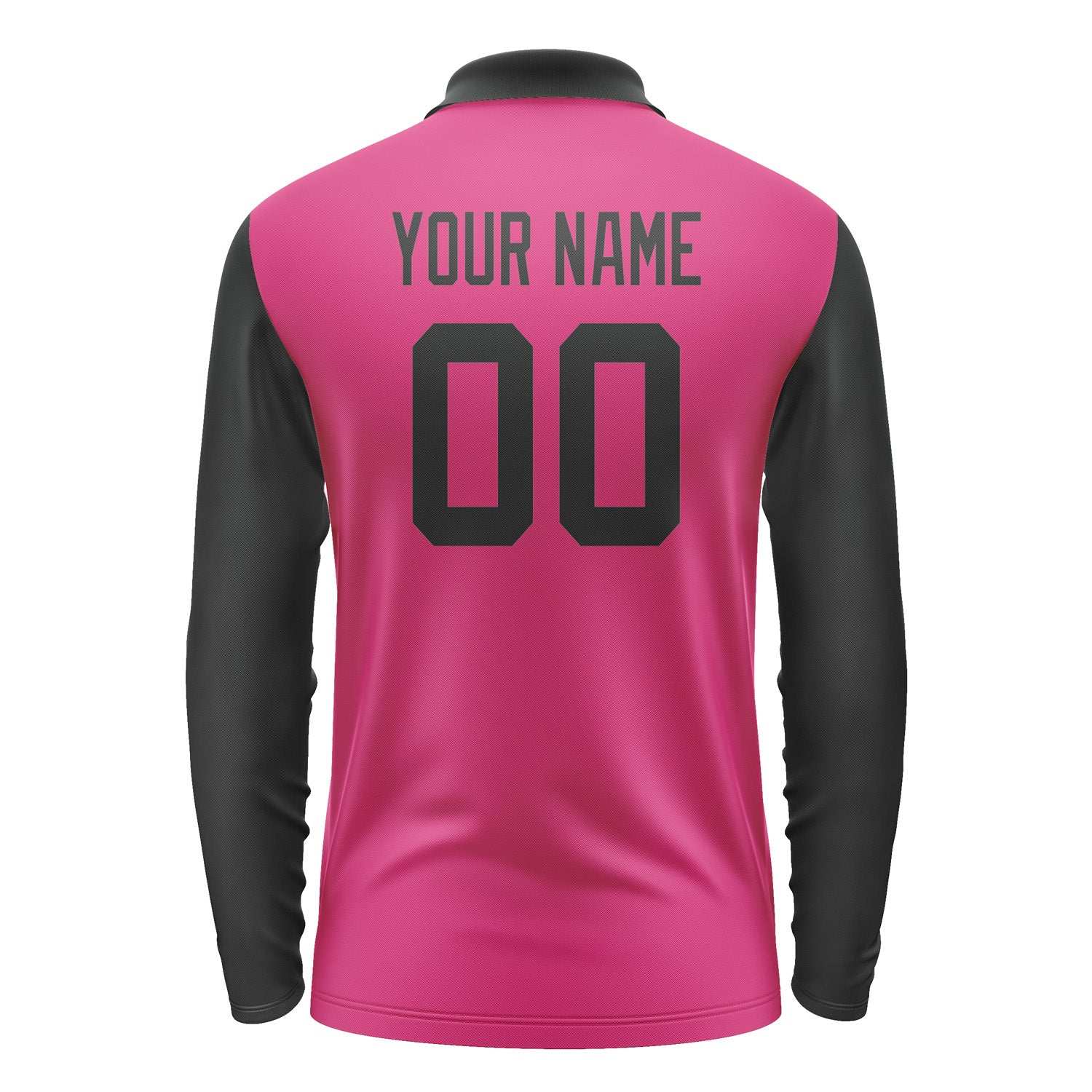 Custom Pink Black Long Sleeve Polo Shirt Pl131717B117