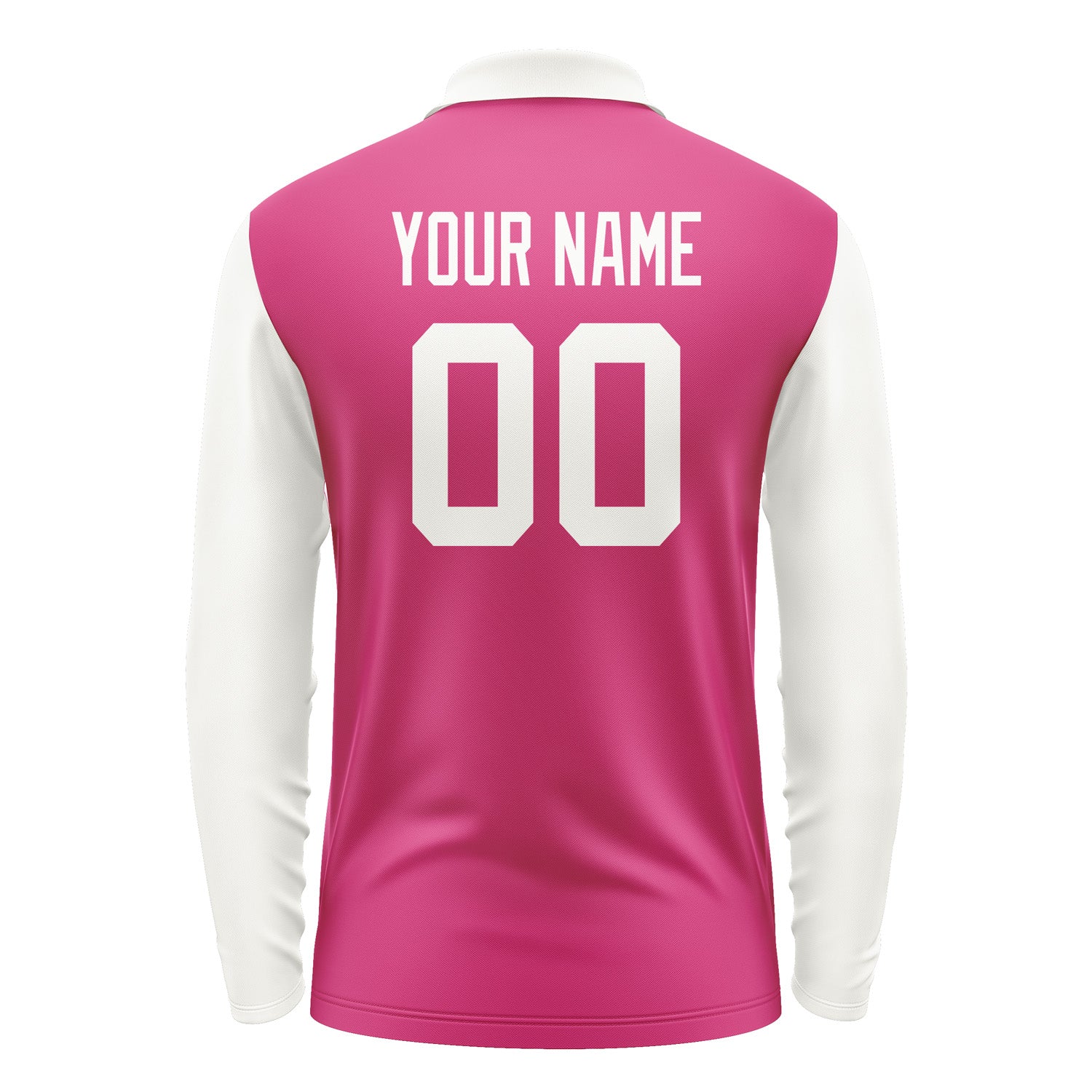 Custom Pink White Long Sleeve Polo Shirt Pl131818B118
