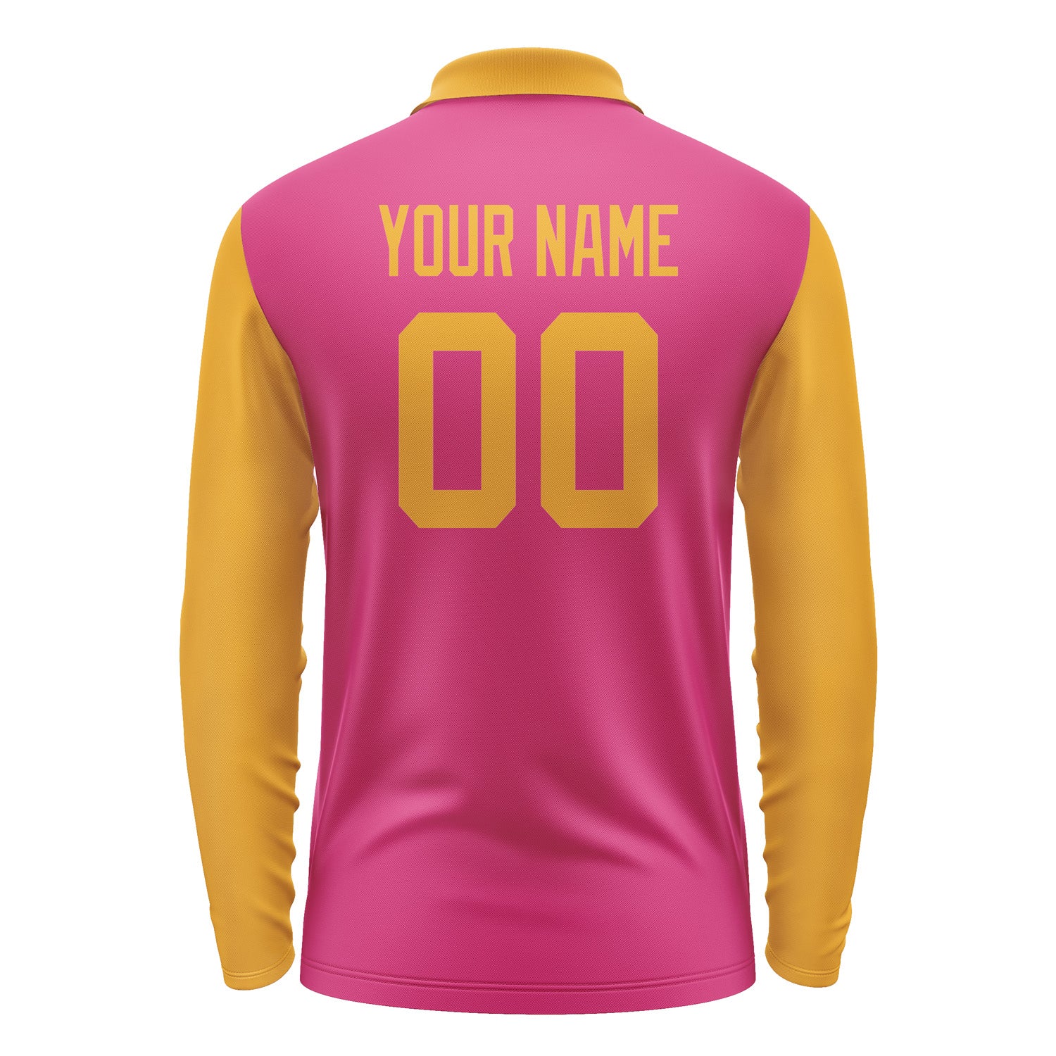 Custom Pink Yellow Long Sleeve Polo Shirt Pl131919B119