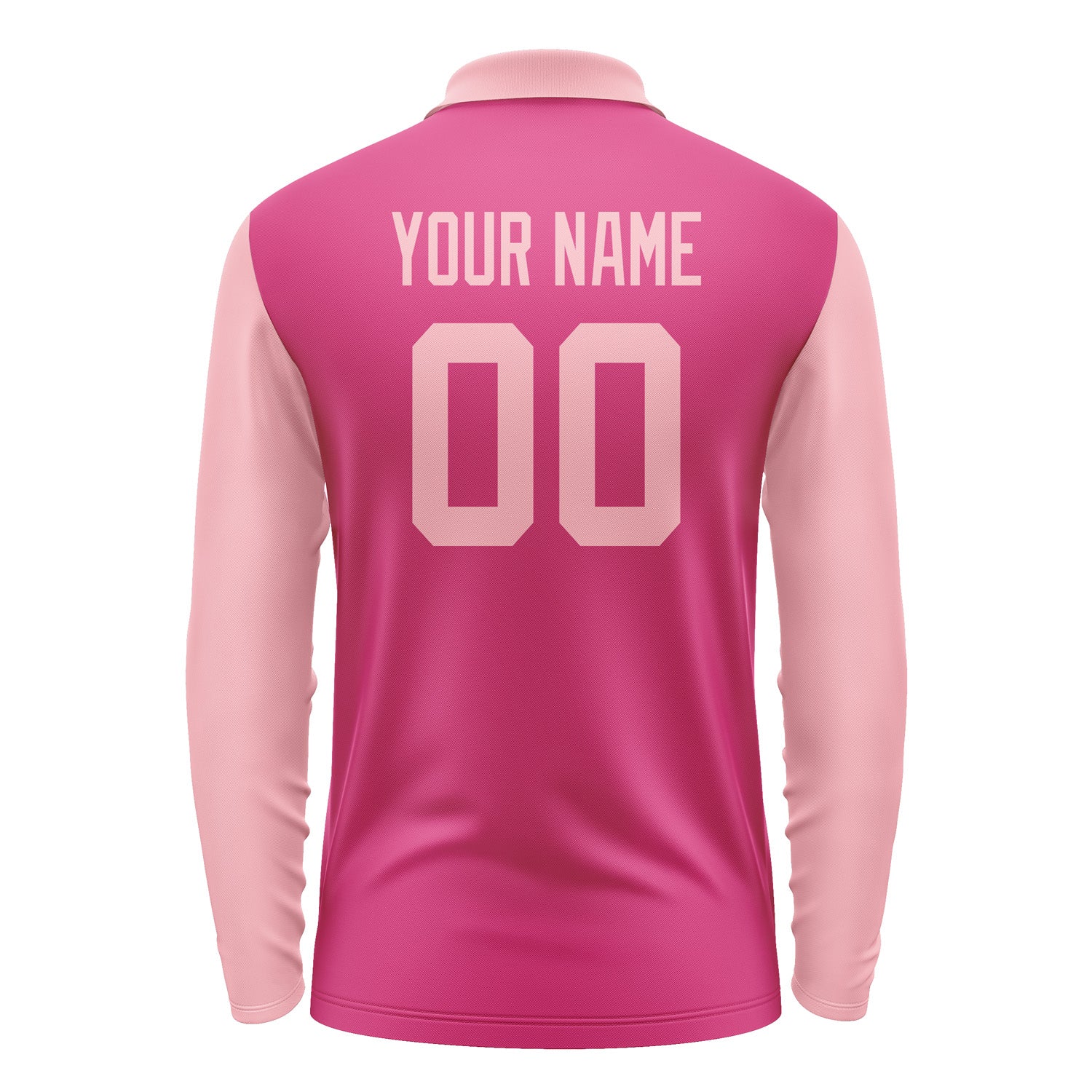 Custom Pink Light Pink Long Sleeve Polo Shirt Pl132121B121
