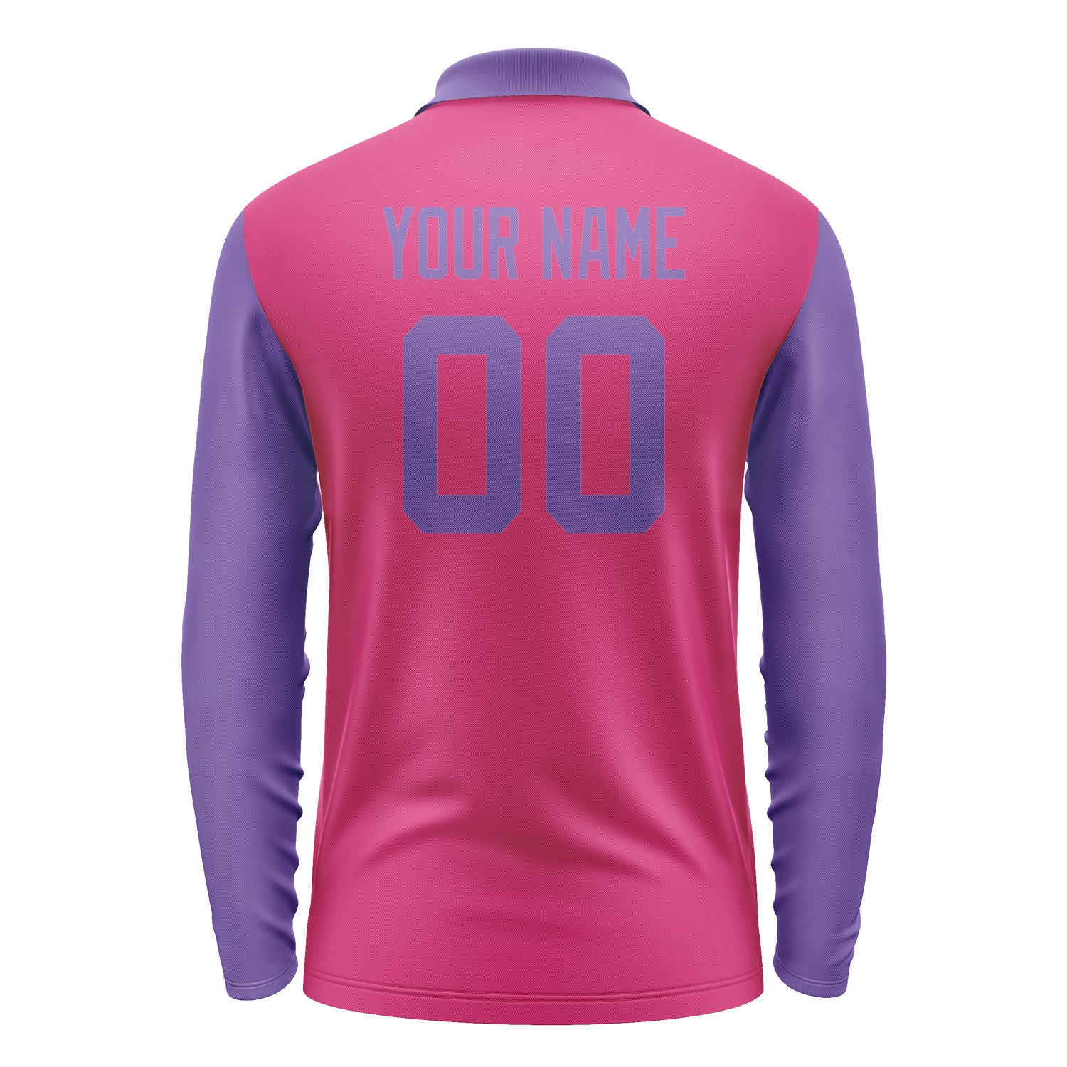 Custom Pink Light Purple Long Sleeve Polo Shirt Pl132323B123