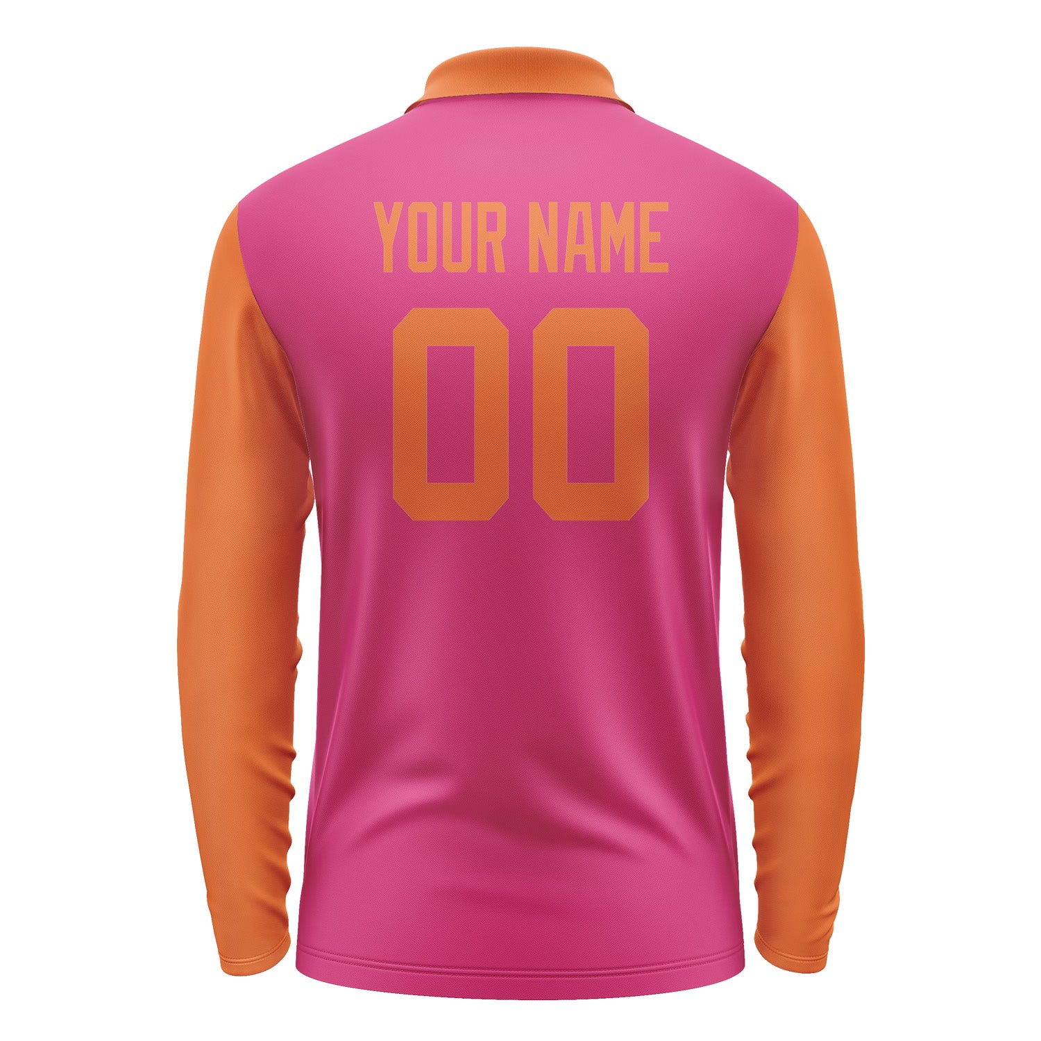 Custom Pink Orange Long Sleeve Polo Shirt Pl132828B128