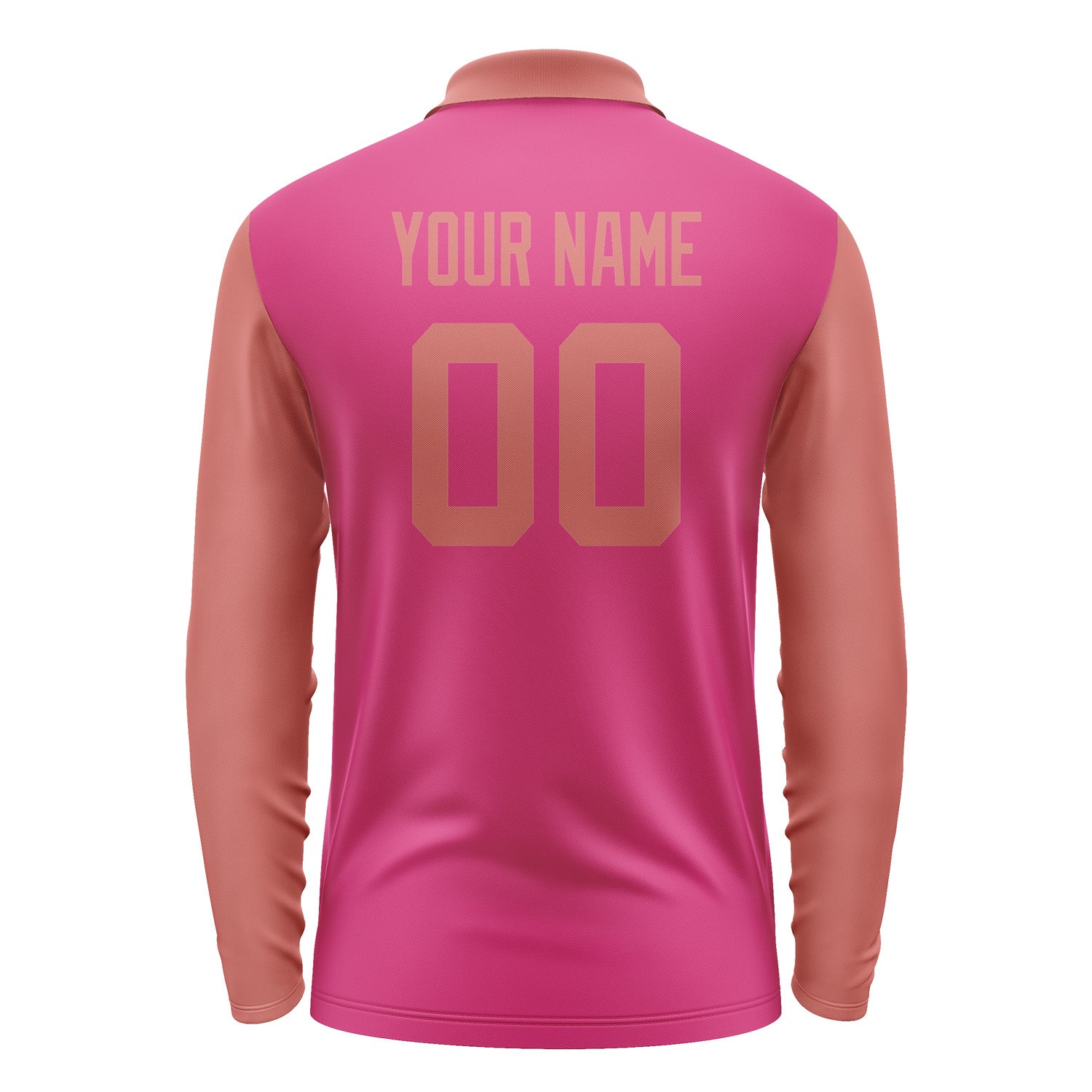 Custom Pink Copper Rose Long Sleeve Polo Shirt Pl132929B129