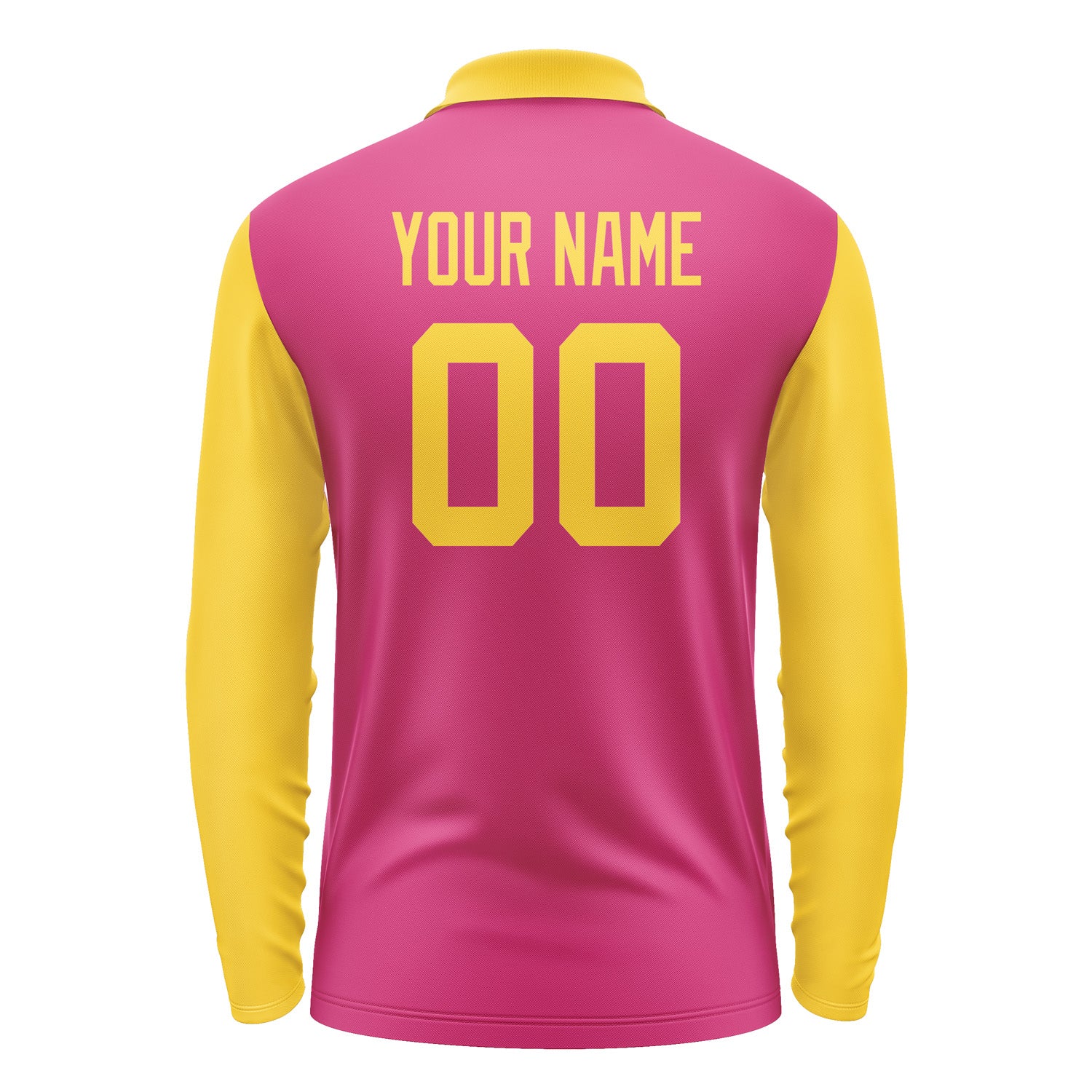 Custom Pink Gold Long Sleeve Polo Shirt Pl133030B130