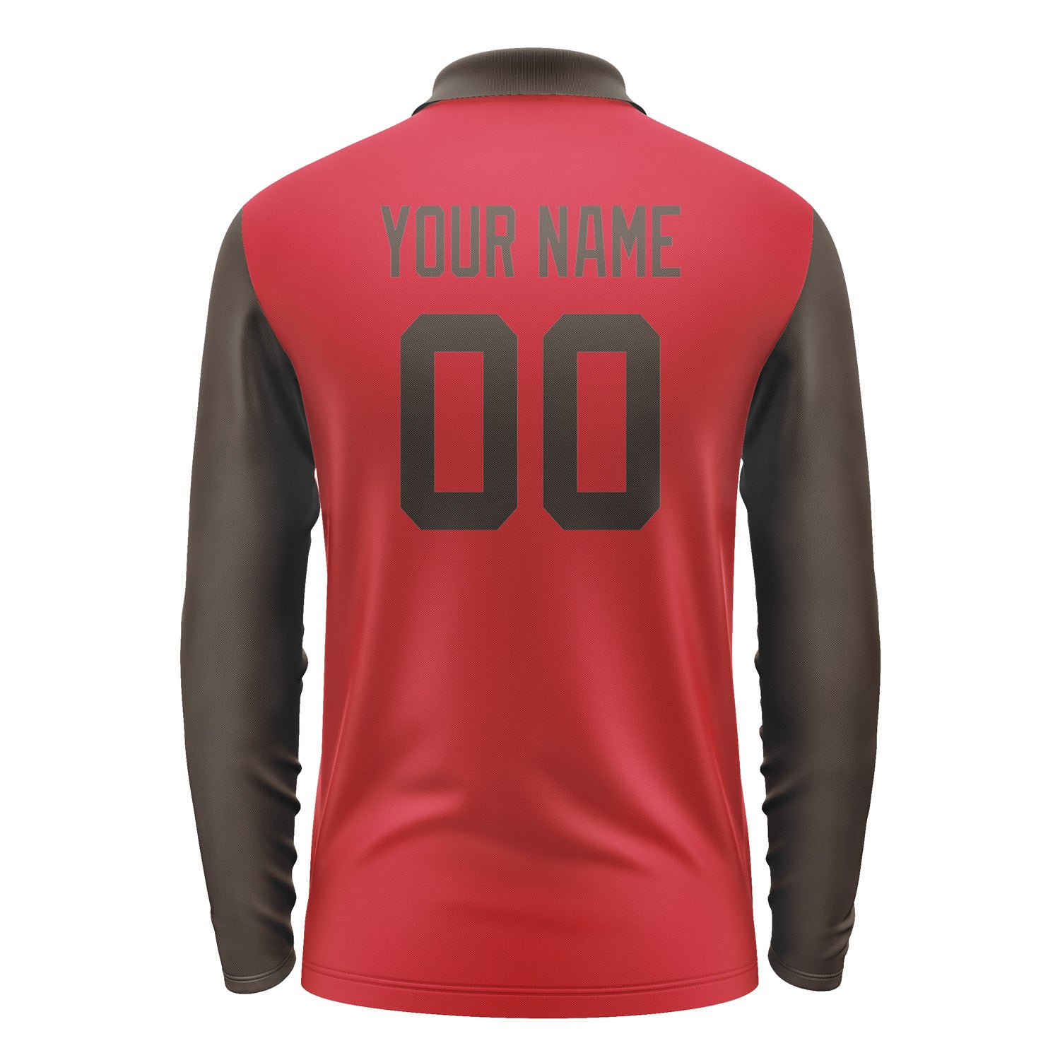 Custom Red Brown Long Sleeve Polo Shirt Pl140101B101