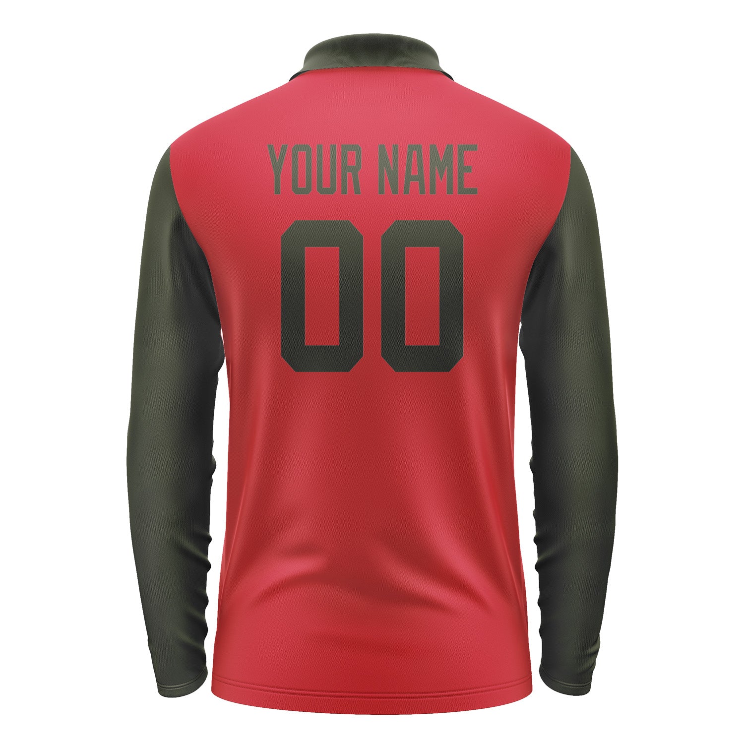 Custom Red Olive Long Sleeve Polo Shirt Pl140202B102