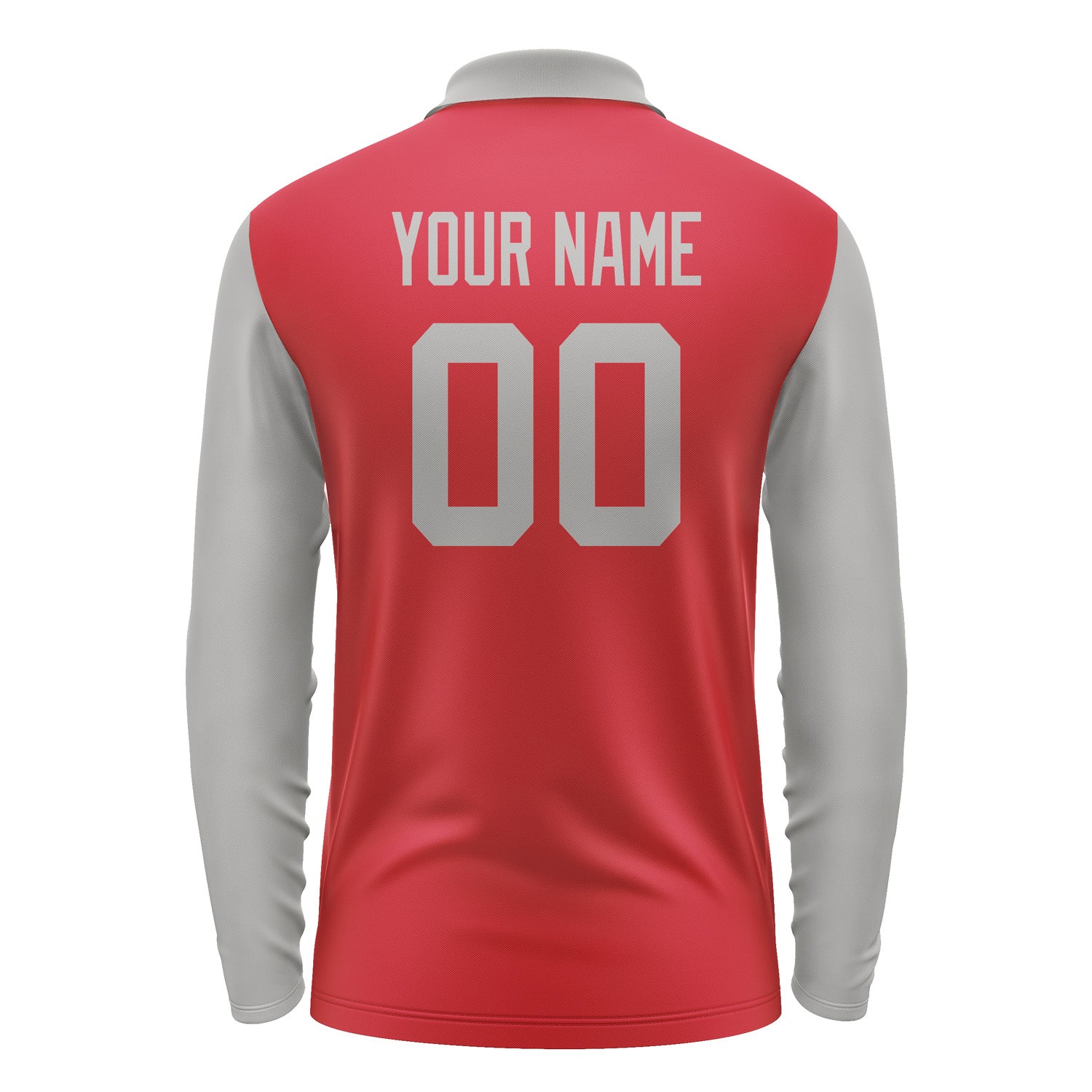 Custom Red Gray Long Sleeve Polo Shirt Pl140404B104