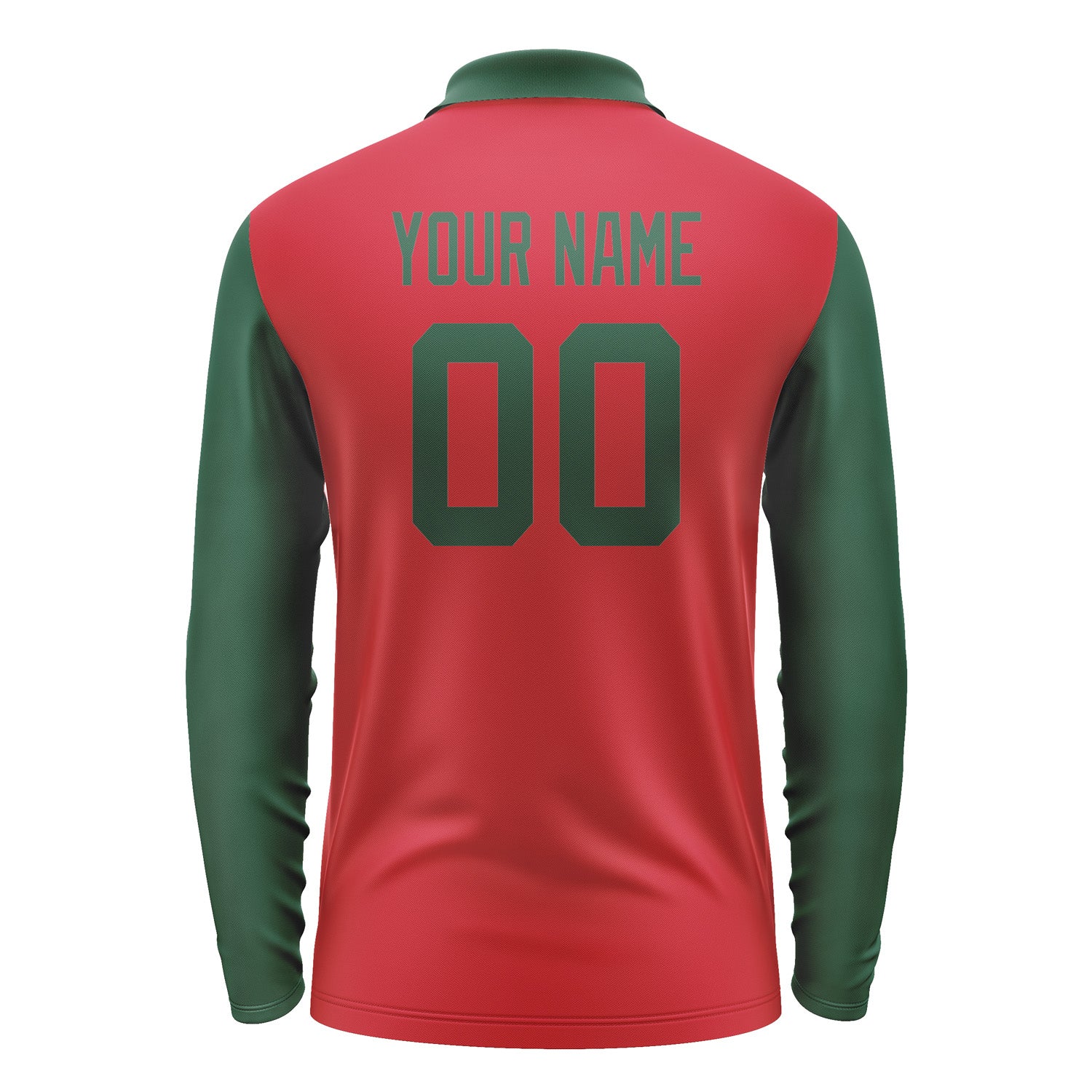 Custom Red Green Long Sleeve Polo Shirt Pl140505B105