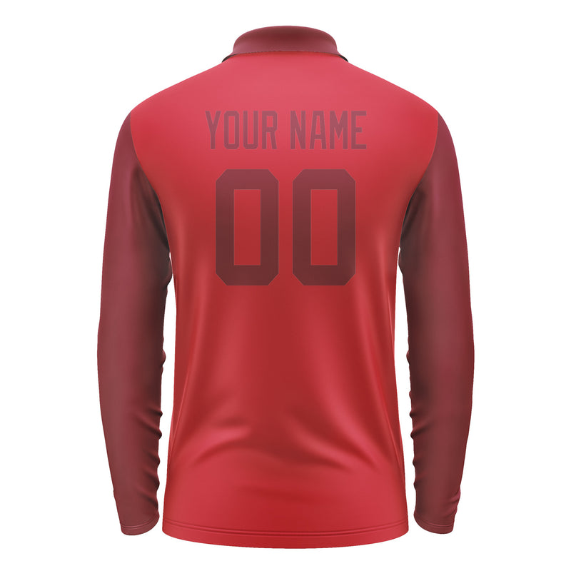 Custom Red Crimson Red Long Sleeve Polo Shirt Pl141515B115