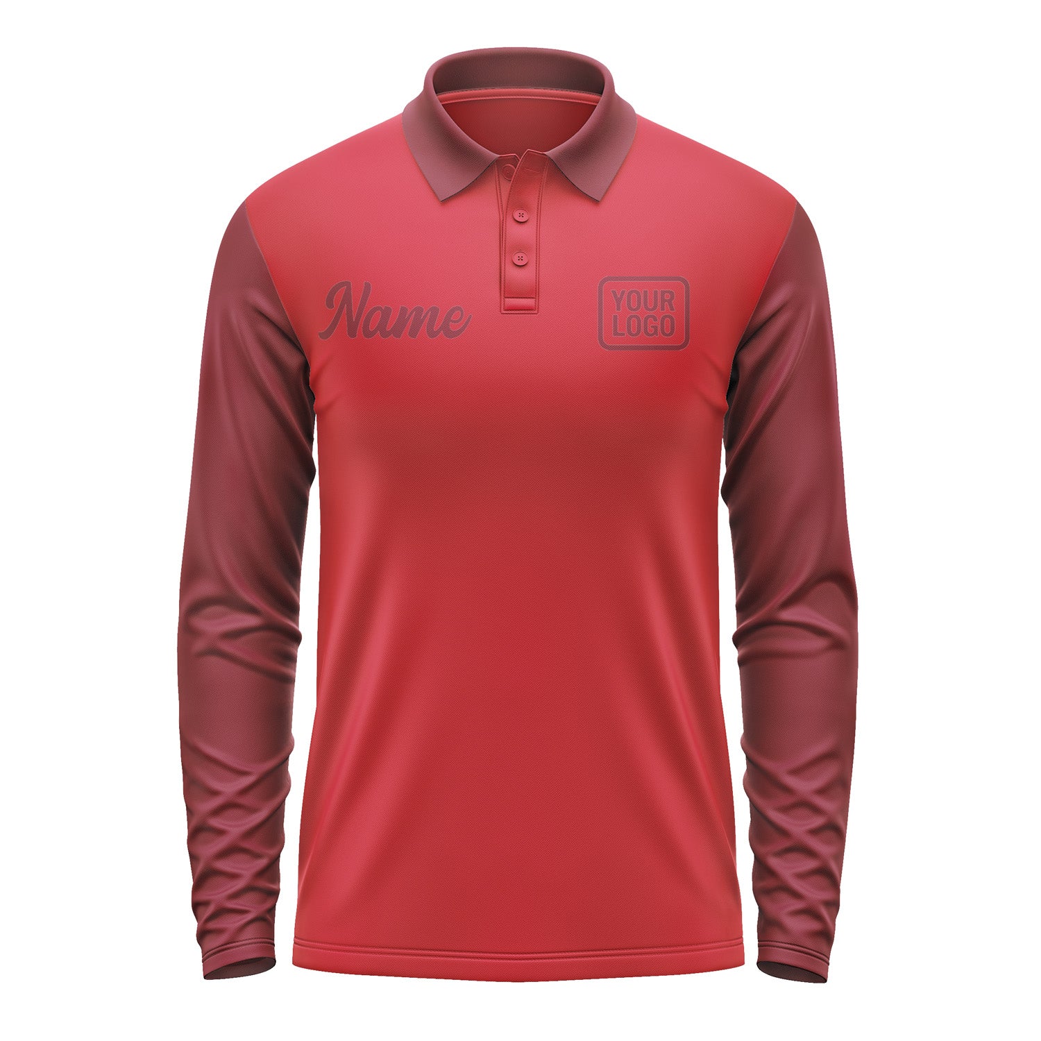 Custom Red Crimson Red Long Sleeve Polo Shirt Pl141515B115