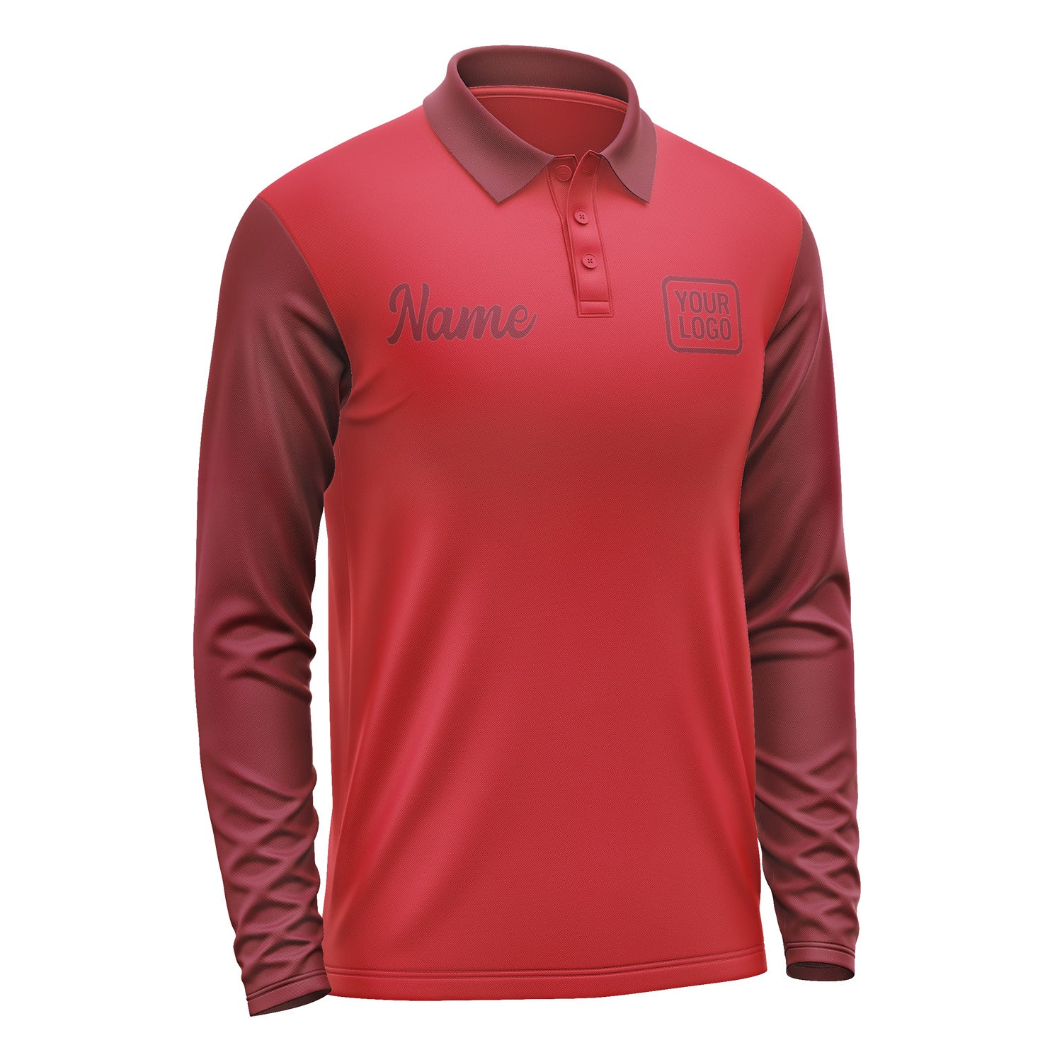 Custom Red Crimson Red Long Sleeve Polo Shirt Pl141515B115