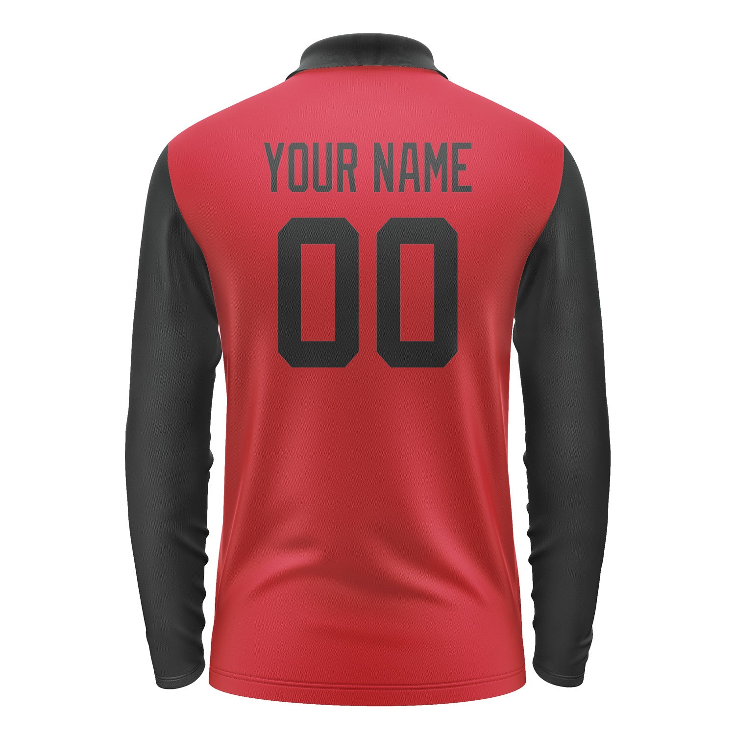 Custom Red Black Long Sleeve Polo Shirt Pl141717B117