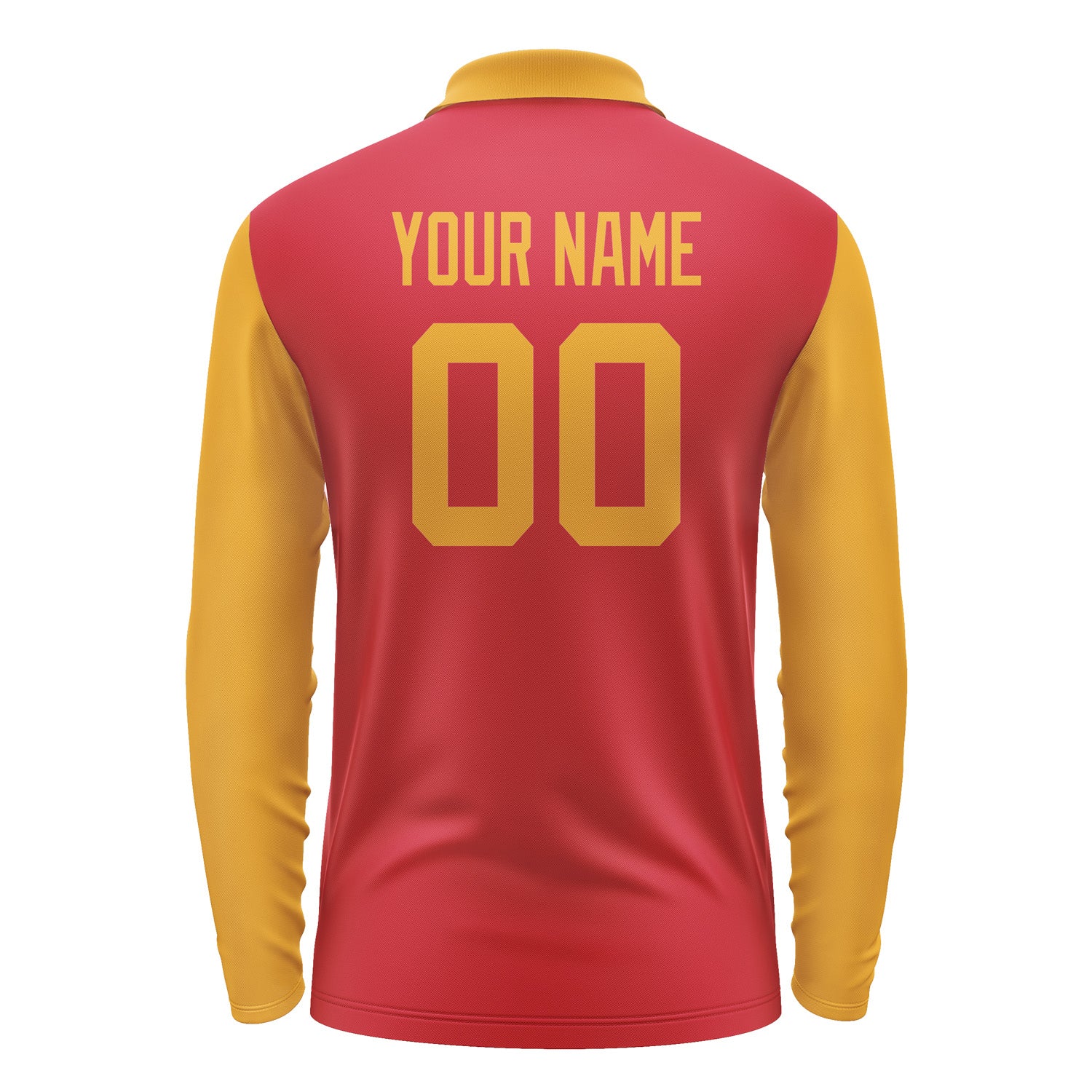 Custom Red Yellow Long Sleeve Polo Shirt Pl141919B119