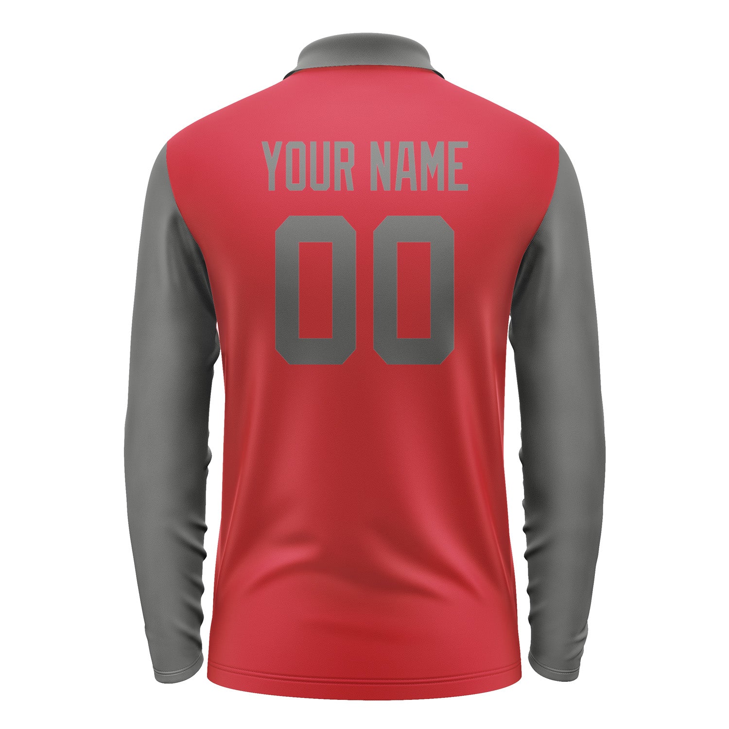 Custom Red Dark Grey Long Sleeve Polo Shirt Pl142020B120