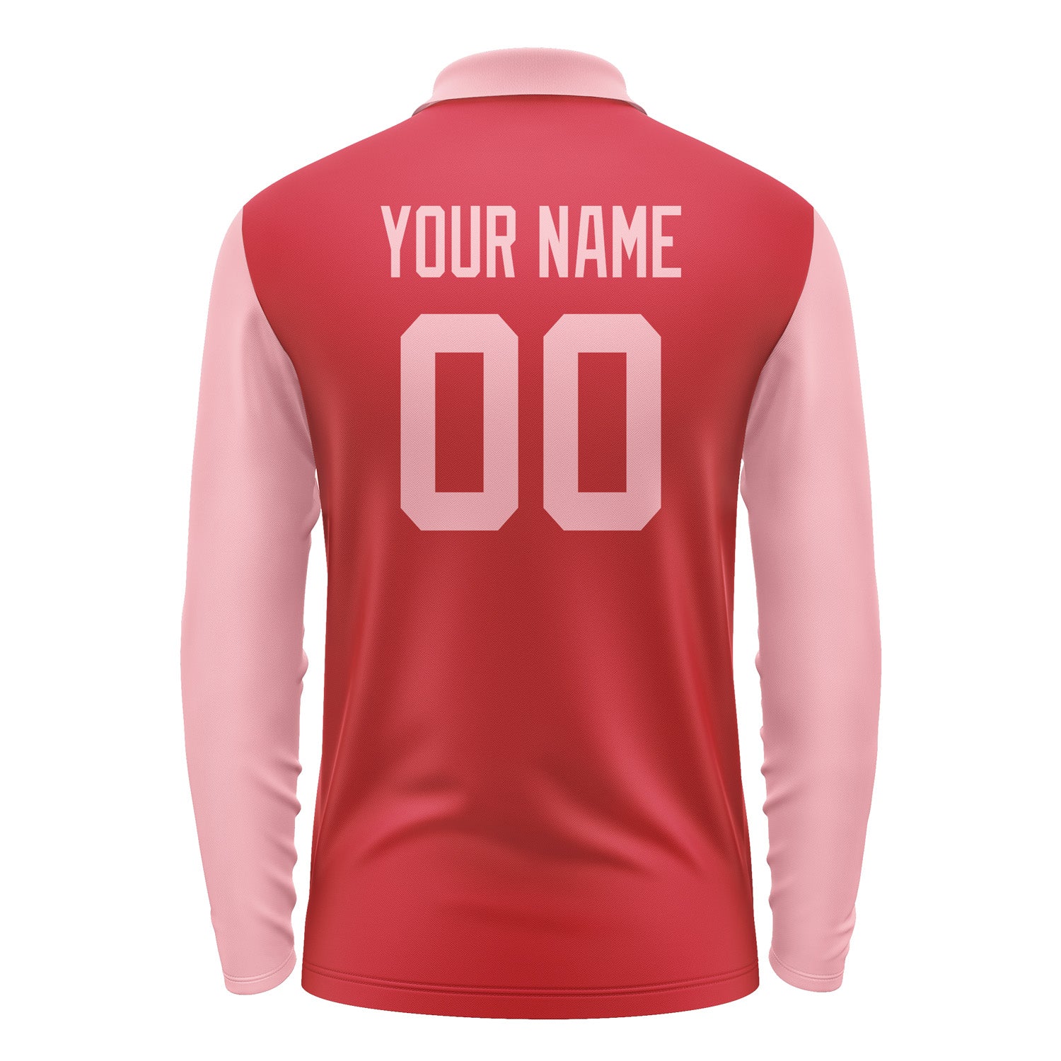 Custom Red Light Pink Long Sleeve Polo Shirt Pl142121B121