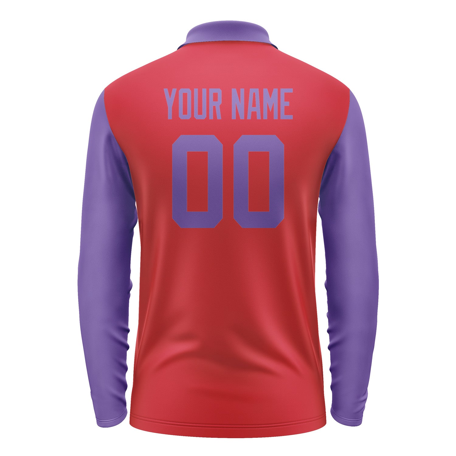 Custom Red Light Purple Long Sleeve Polo Shirt Pl142323B123
