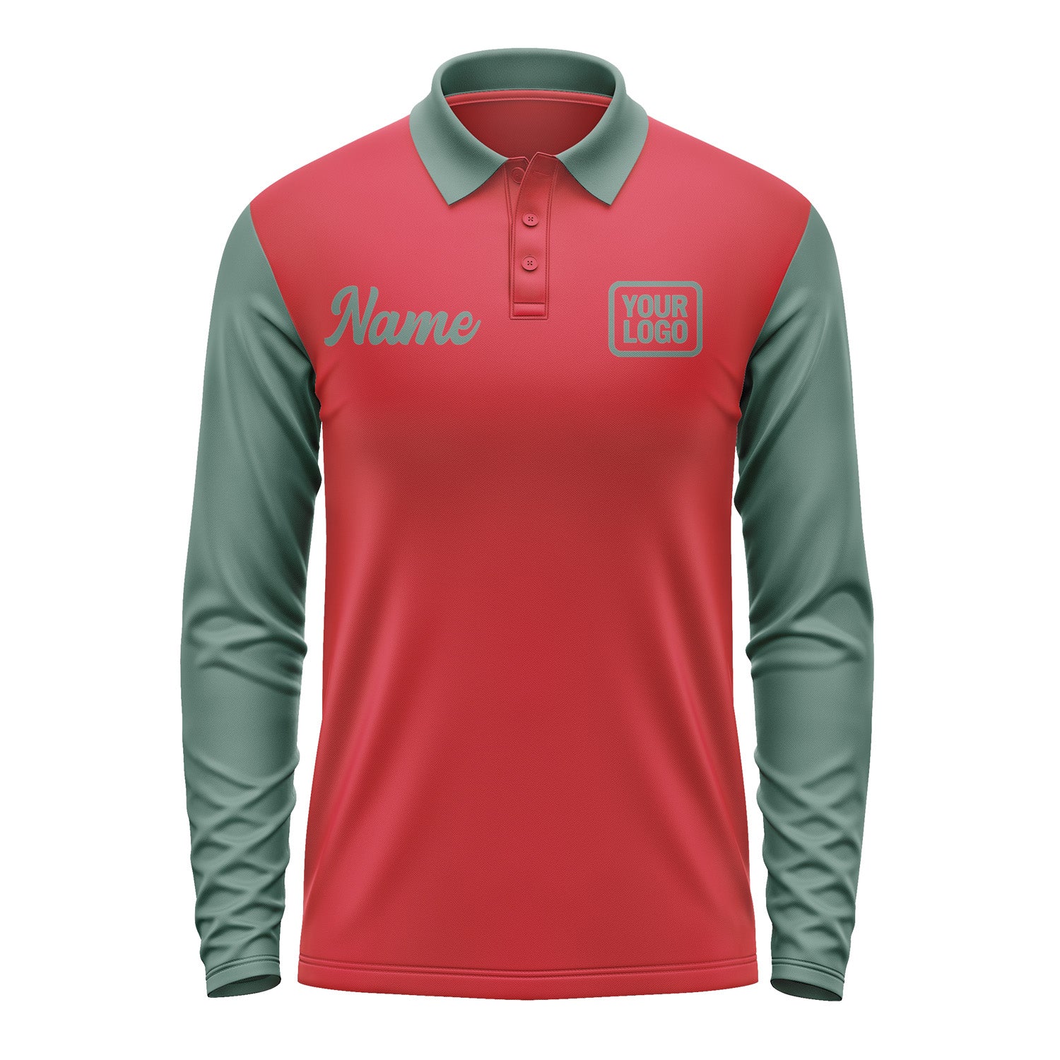 Custom Red Blue Green Long Sleeve Polo Shirt Pl142727B127