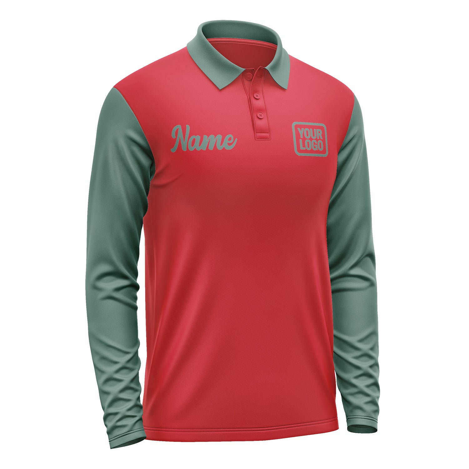 Custom Red Blue Green Long Sleeve Polo Shirt Pl142727B127
