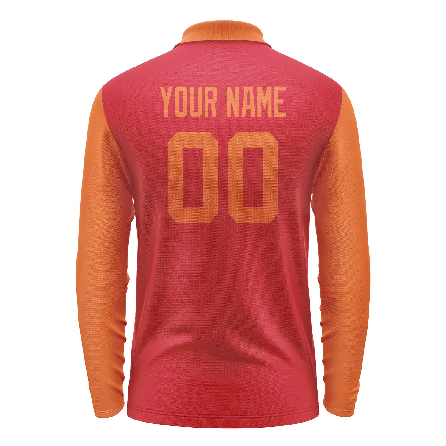 Custom Red Orange Long Sleeve Polo Shirt Pl142828B128