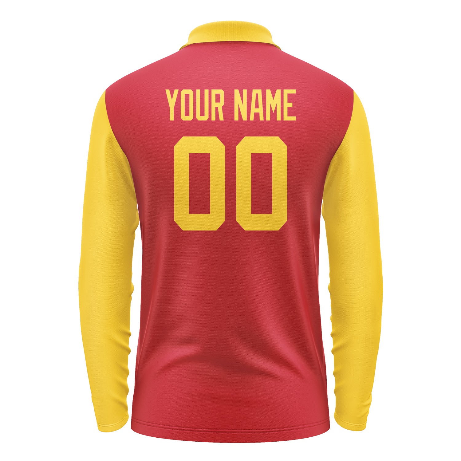 Custom Red Gold Long Sleeve Polo Shirt Pl143030B130