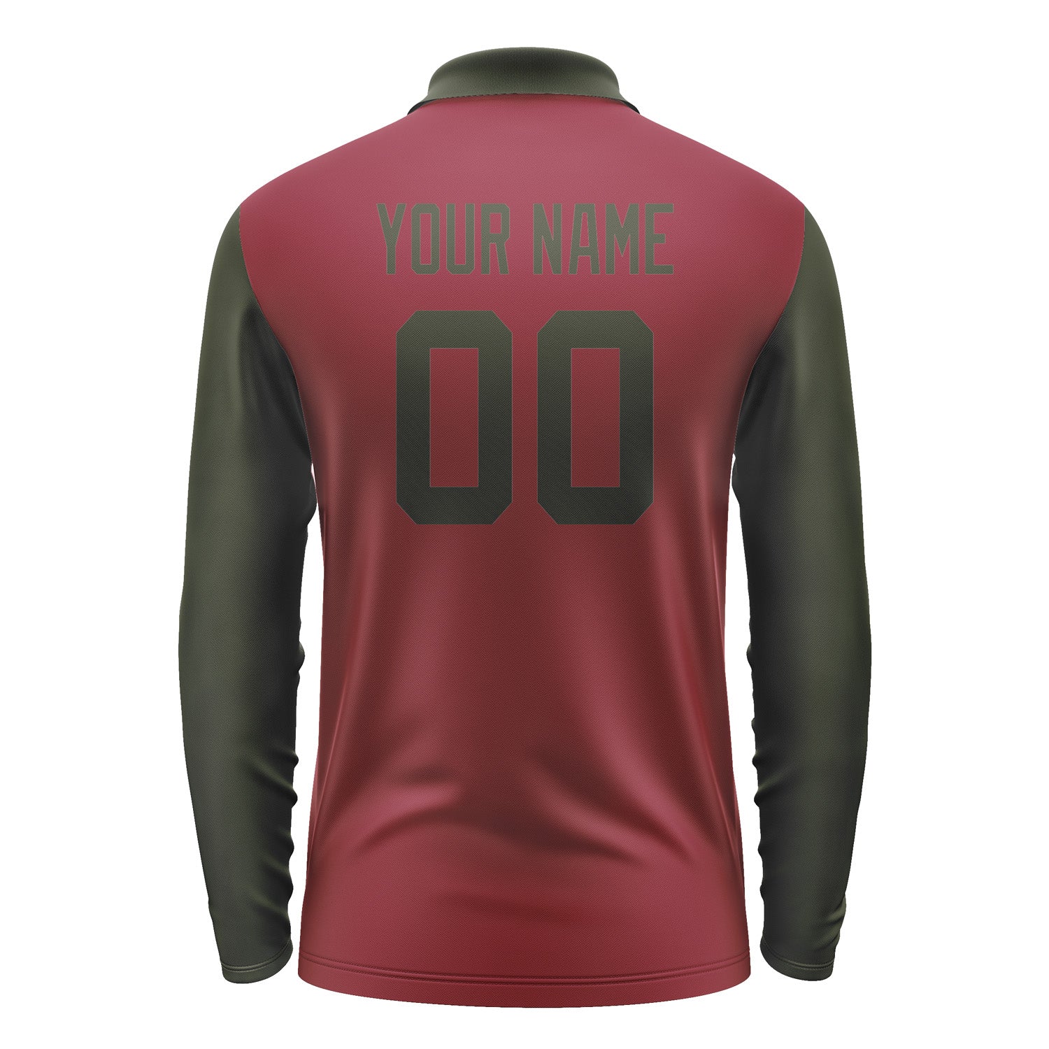 Custom Crimson Red Olive Long Sleeve Polo Shirt Pl150202B102