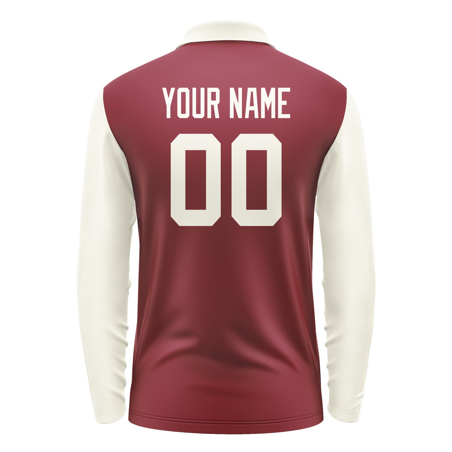 Custom Crimson Red Cream Long Sleeve Polo Shirt Pl150303B103