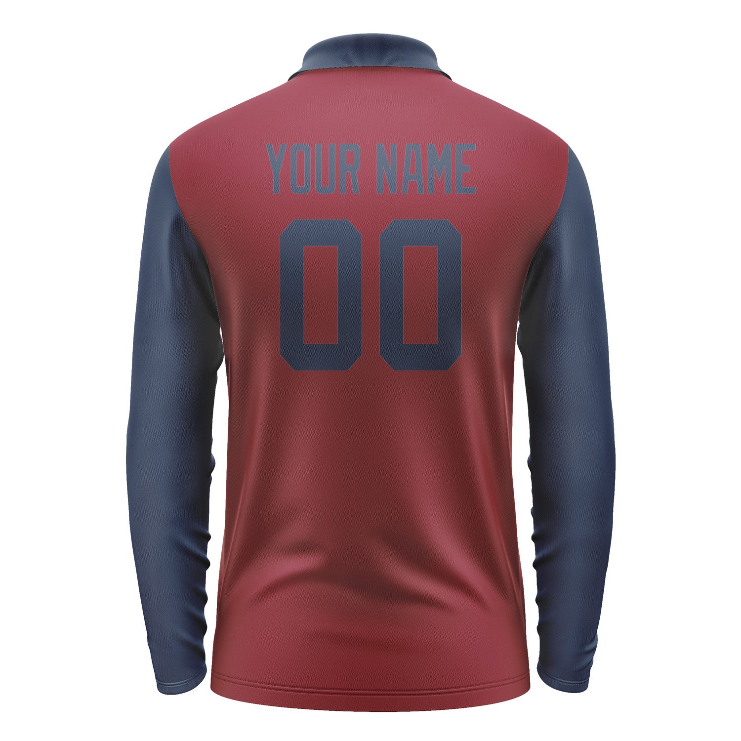 Custom Crimson Red Blue Long Sleeve Polo Shirt Pl151010B110