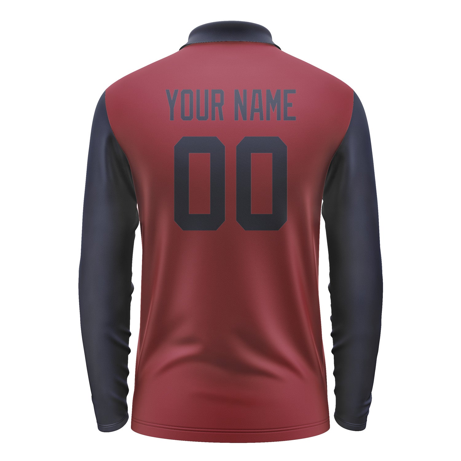 Custom Crimson Red Navy Long Sleeve Polo Shirt Pl151111B111