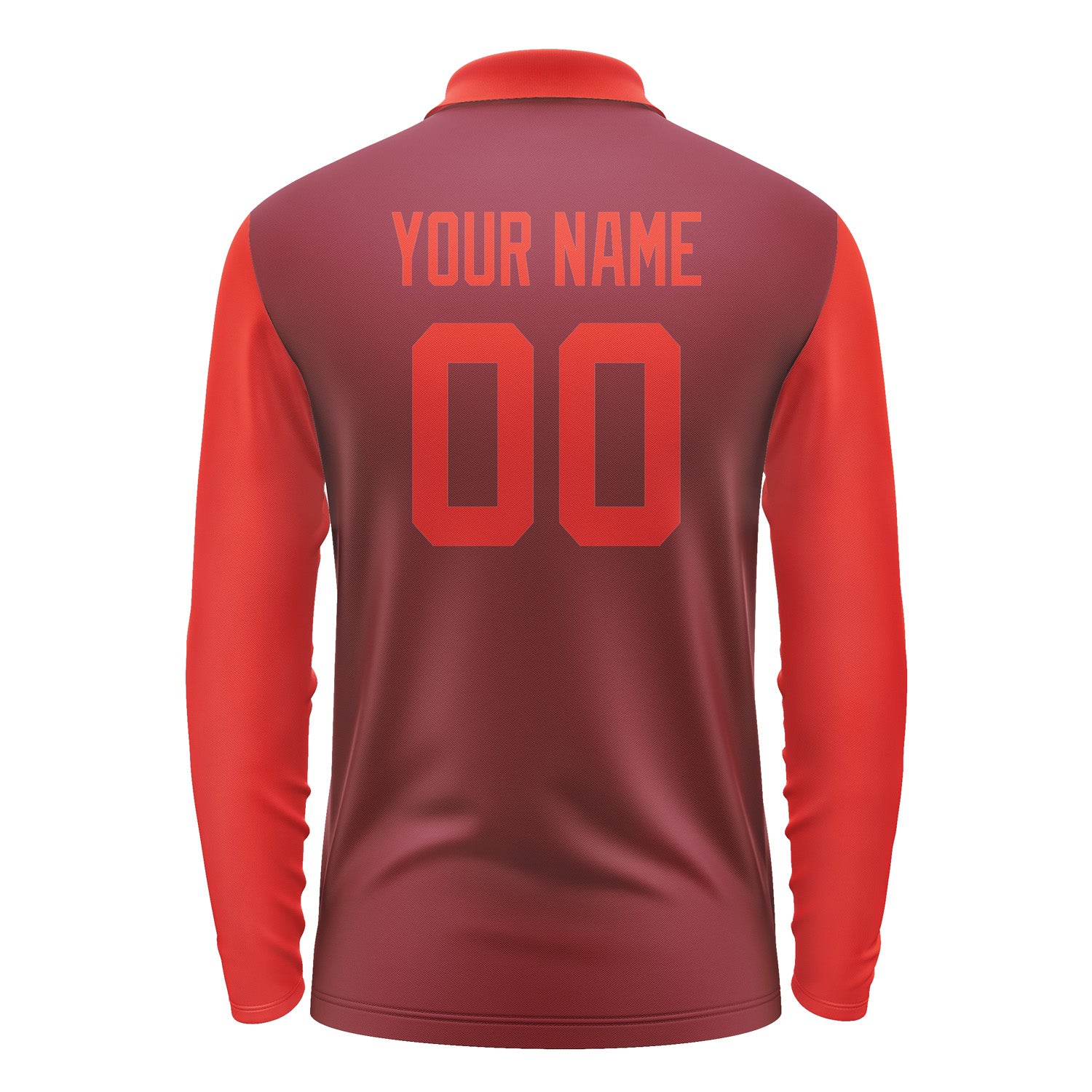 Custom Crimson Red Orange Red Long Sleeve Polo Shirt Pl151212B112
