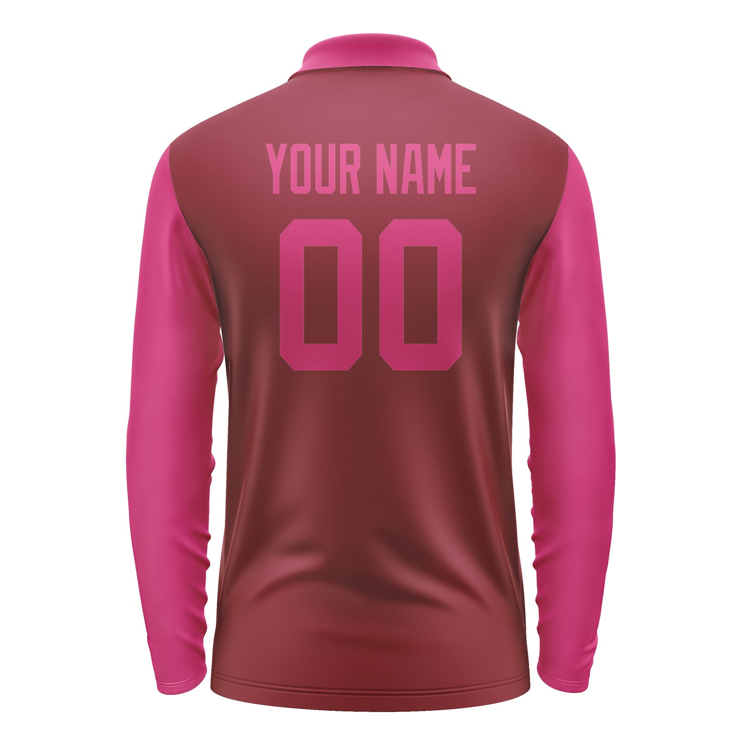 Custom Crimson Red Pink Long Sleeve Polo Shirt Pl151313B113