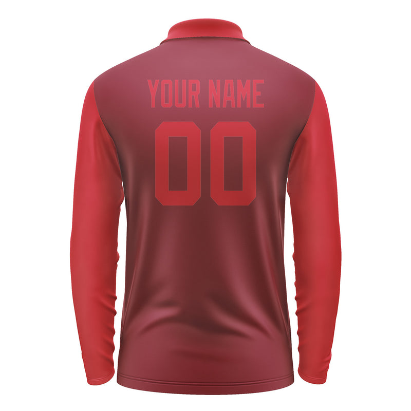 Custom Crimson Red Red Long Sleeve Polo Shirt Pl151414B114